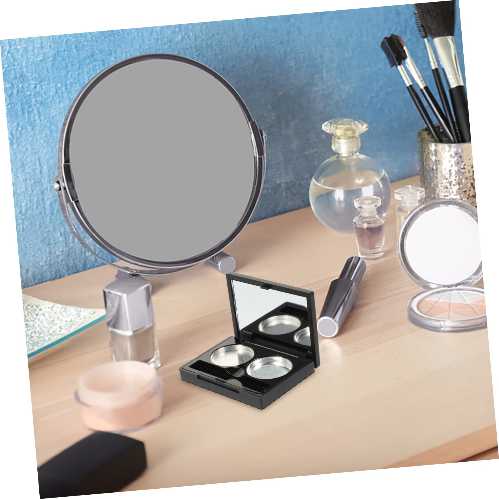 FRCOLOR 12 Pack Portable Square Eyeshadow & Highlighter Makeup Containers - Refillable Empty Cosmetic Cases for Women | Perfect for Travel, Professional Makeup Artists & Home Organization