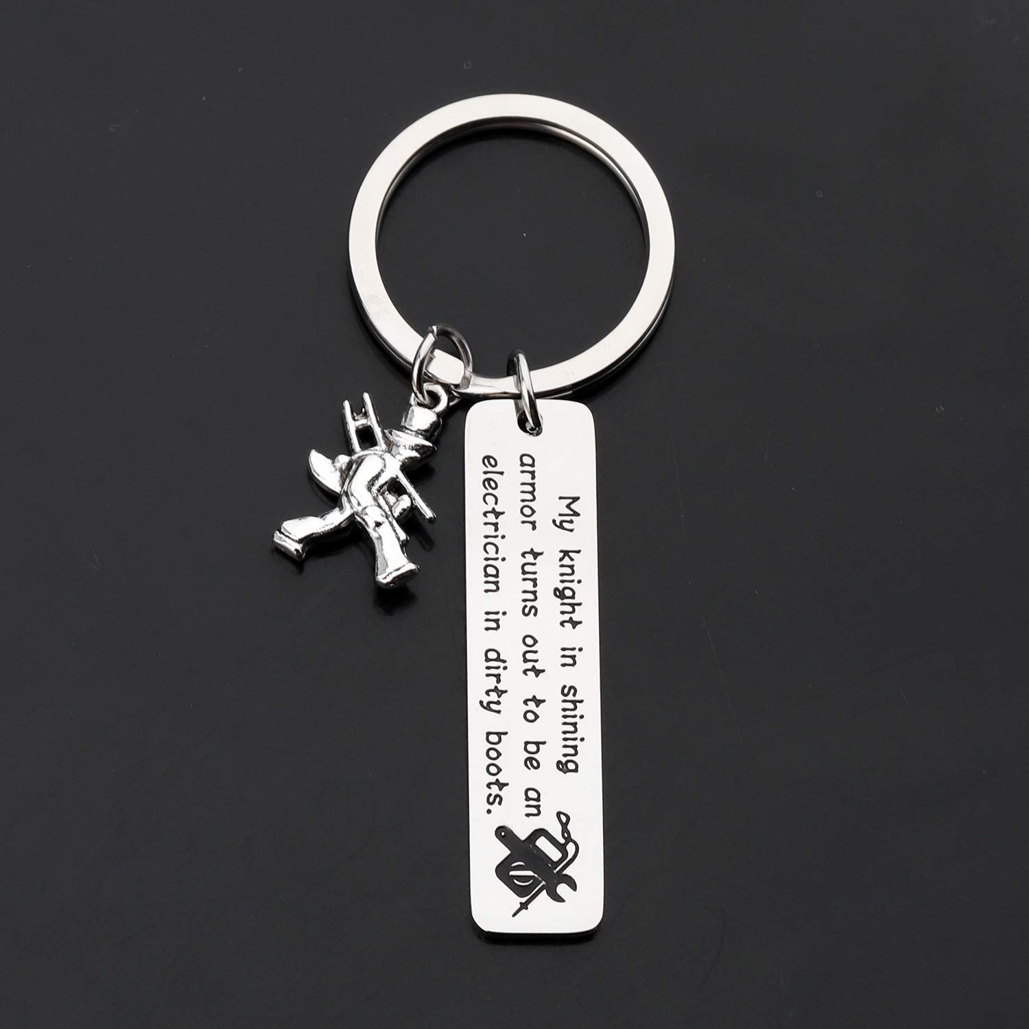 Funny Electrician Keychain - Unique Electrician Gifts for Graduation, Appreciation & Daily Use - My Knight in Shining Armor Keychain for Electricians - Perfect for Work, Gag Gifts & Special Occasions