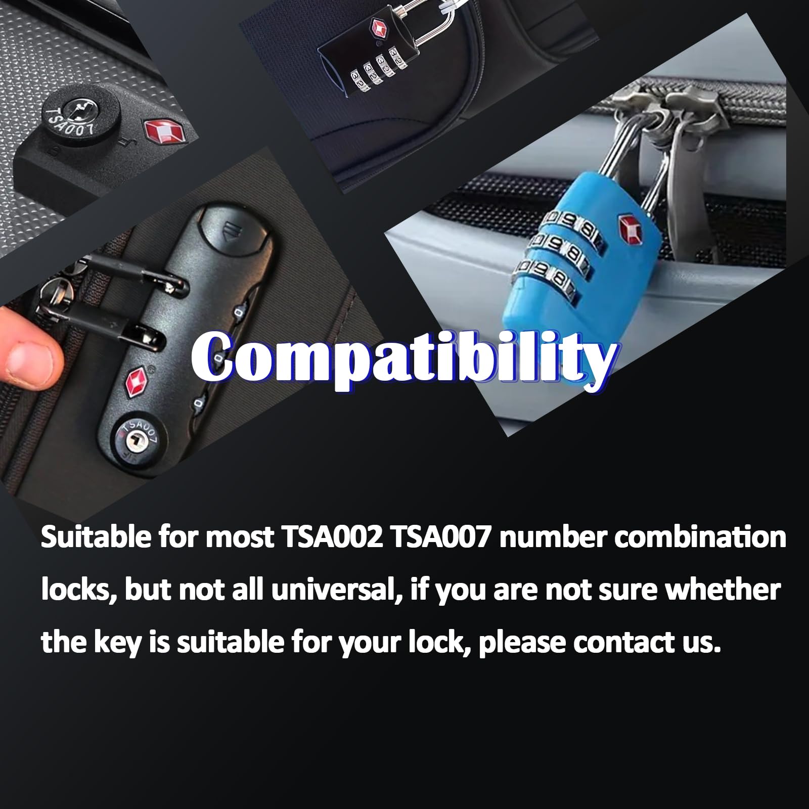 TSA002 TSA007 Replacement Luggage Lock Keys - 4 Pack, Compatible with Most TSA Approved Suitcase & Travel Bag Password Locks - Perfect for Airport Security Checks and Lost Key Replacement