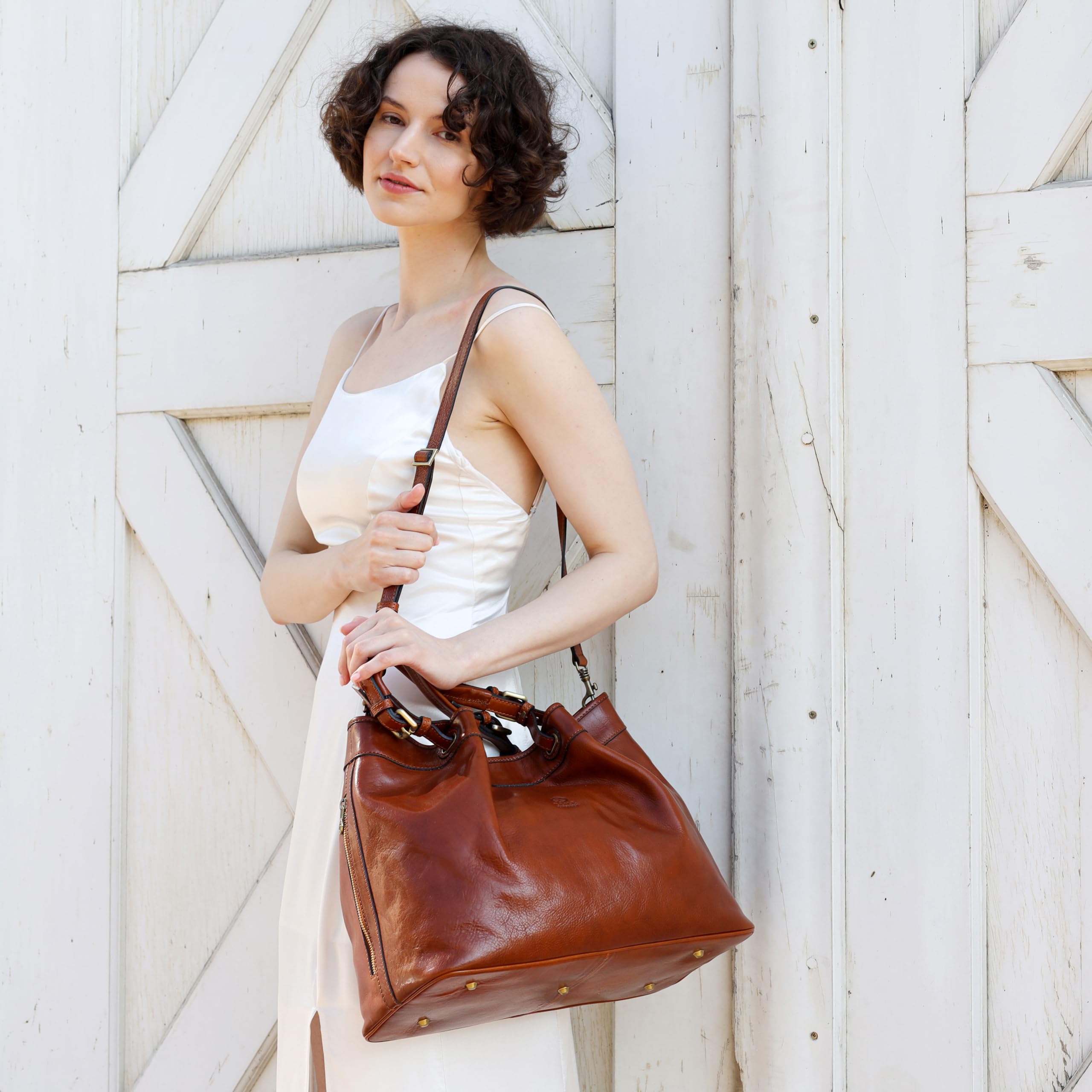 Premium Full-Grain Leather Handbag for Women - Timeless Top Handle Purse with Scratch Resistance - Perfect for Work, Travel & Special Occasions