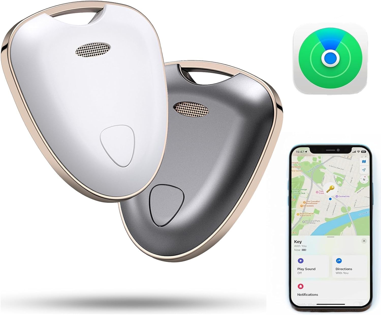 MFi Certified Bluetooth Tracker (2 Pack) - Works with Find My (iOS) | Smart Item Locator for Keys, Wallets, Bags & Pets | Waterproof & Long Battery Life | Perfect for Travel, Work & Daily Essentials Tracking