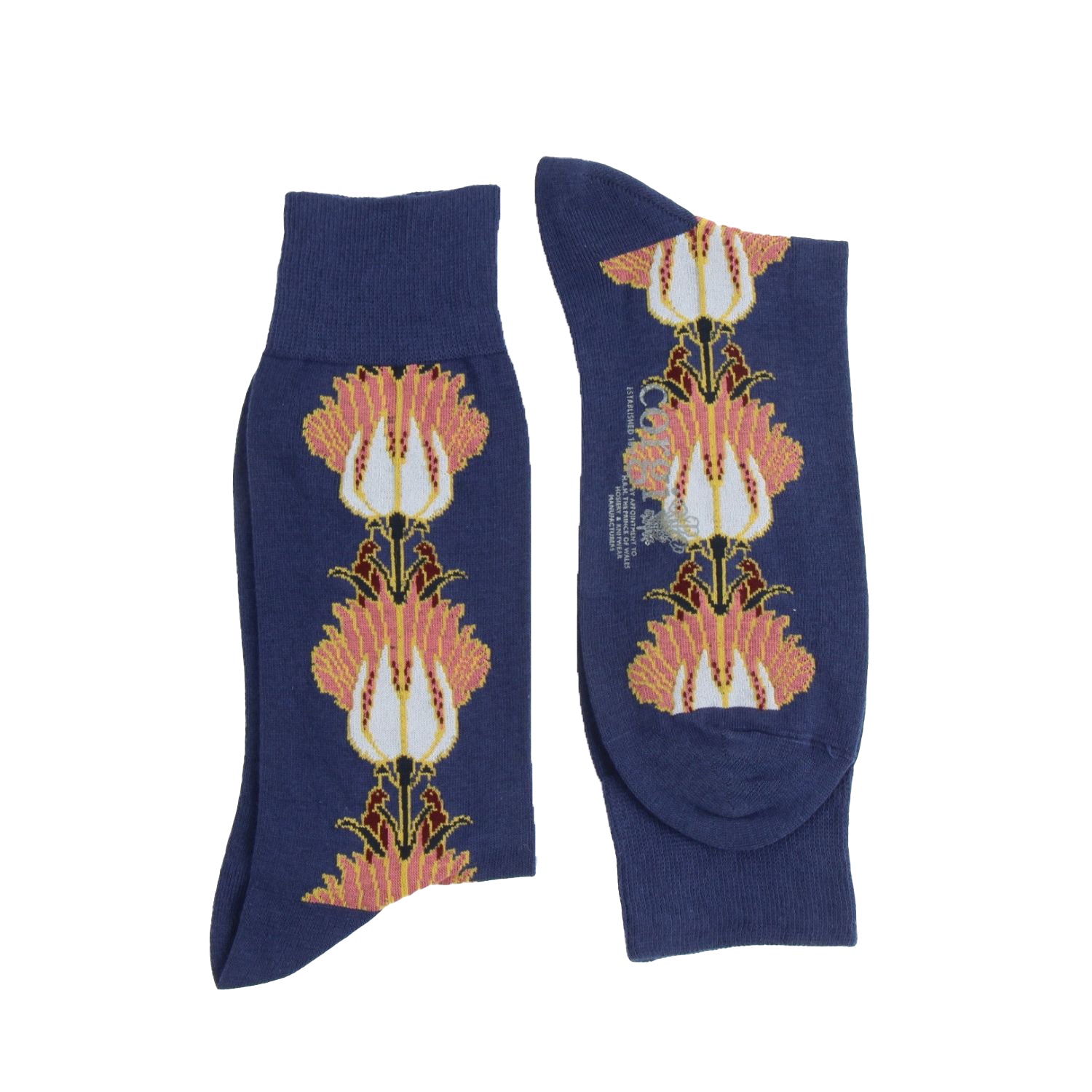 William Morris Tulip & Bird Cotton Socks for Men - Comfortable & Breathable Casual Crew Socks - Perfect for Daily Wear, Work & Outdoor Activities