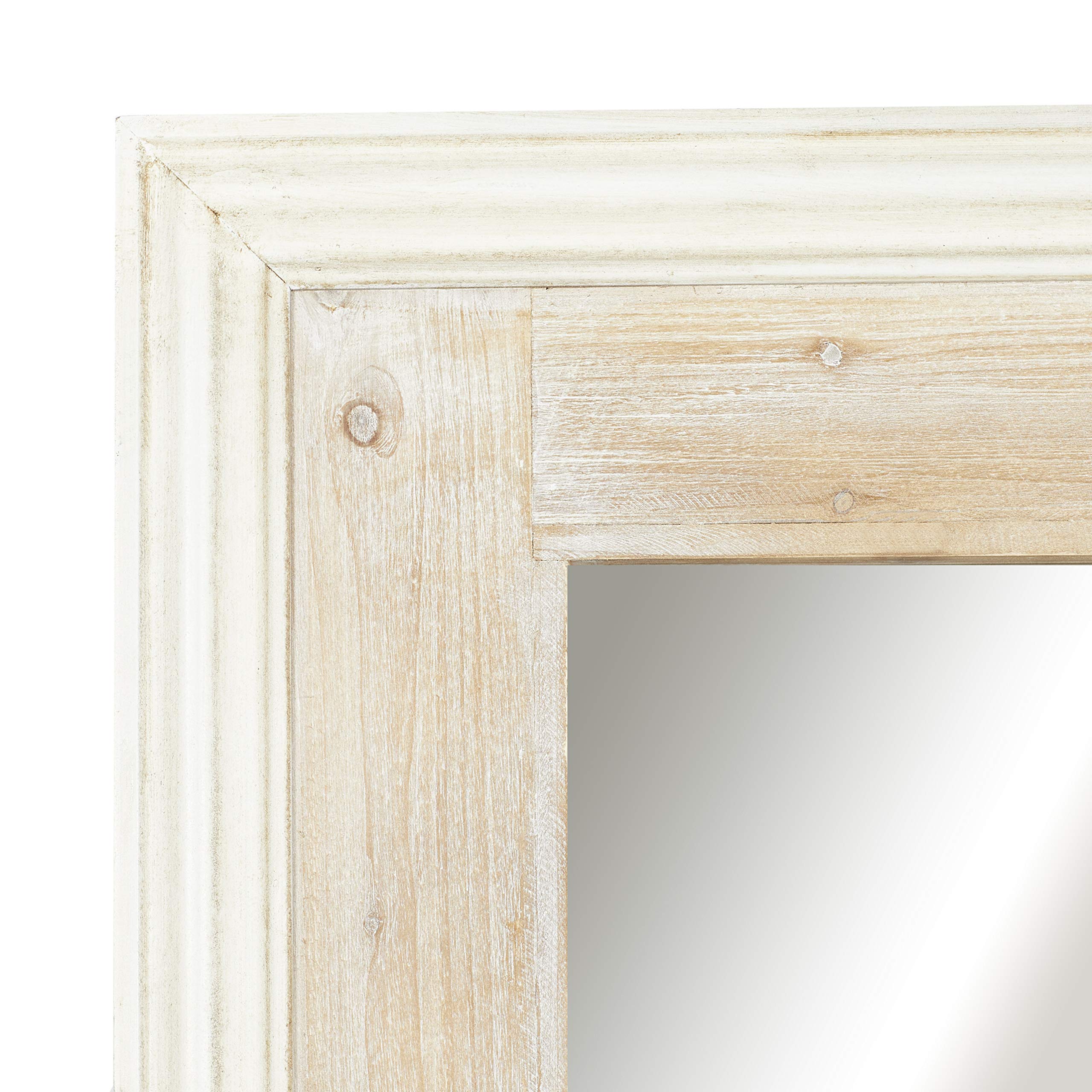 Deco 79 White Wooden Wall Mirror - 26