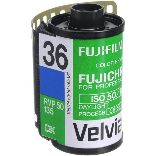 Fujifilm Fujichrome Velvia RVP 50 Professional Color Slide Film - 35mm Roll, 36 Exposures - Perfect for Landscape, Nature & Travel Photography