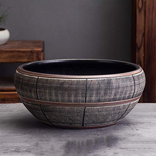 Premium Ceramic Flower Pots for Hydroponic Plants - Lotus, Water Lily & Succulent Planter - Indoor/Outdoor Decorative Bonsai Pot with Goldfish Bowl Design - Perfect for Living Room, Garden, Office & Balcony Decor