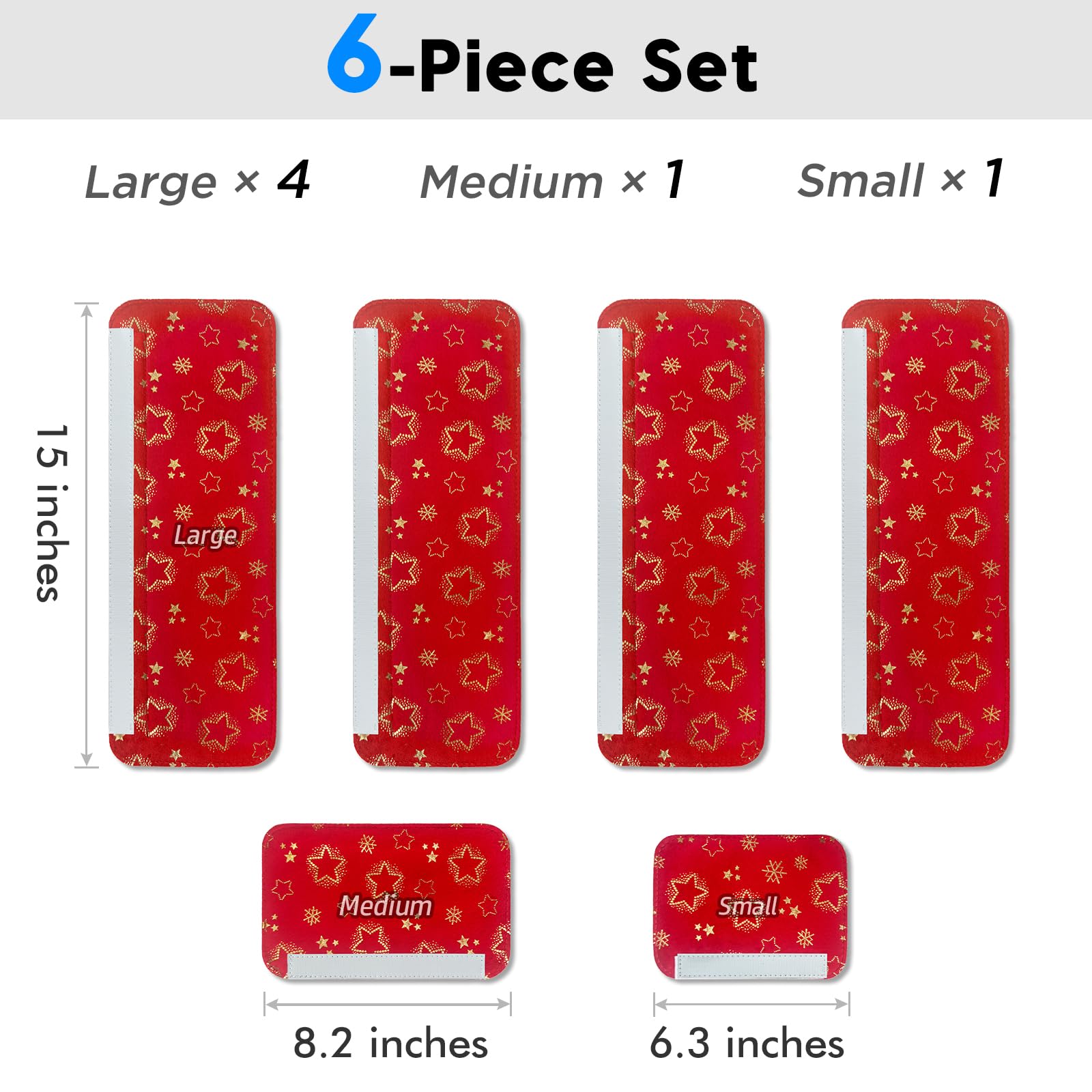 Non-Slip Fridge Handle Covers Set of 6 - Washable for Kitchen & Dishwasher (Red Christmas) - Keep Appliances Clean