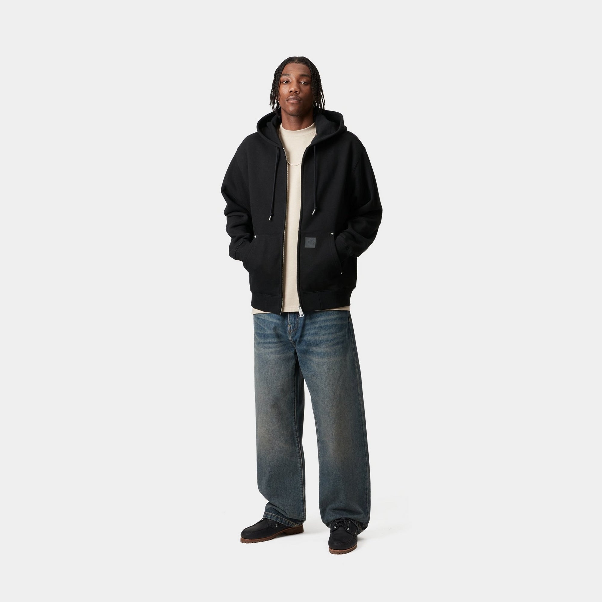 Eldon Hooded Sweatshirt Jacket for Men & Women - Soft Fleece Pullover with Pockets, Black - Perfect for Casual Wear, Outdoor Activities & Layering in Cold Weather