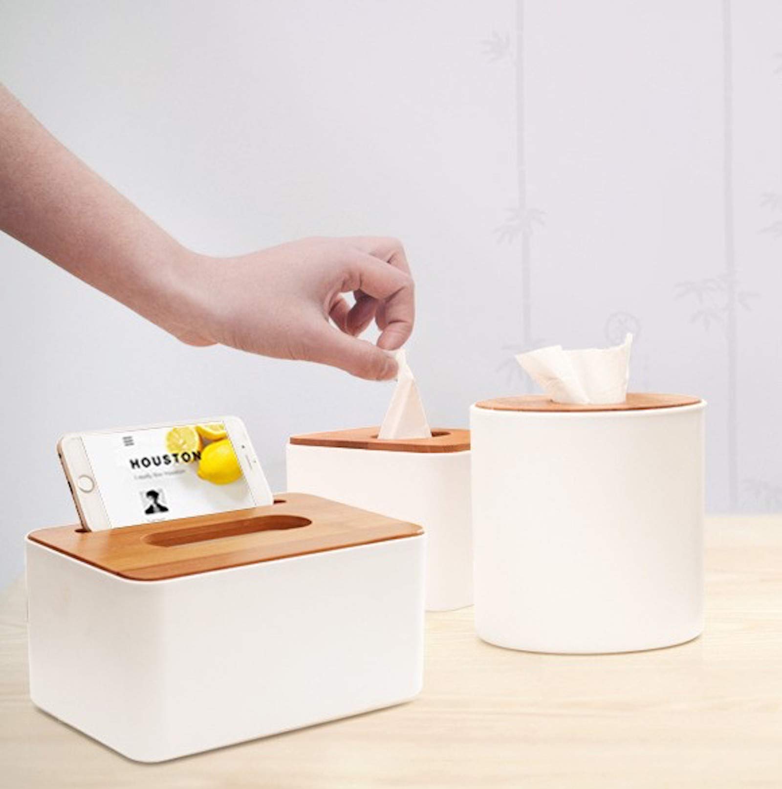 Modern Wooden Tissue Box Holder - Stylish Bathroom, Dining Table & Bedroom Storage Organizer - Decorative Napkin Box Cover for Home & Office (Cube Design) - Perfect for Living Room, Guest Bath & Kitchen Countertop Organization