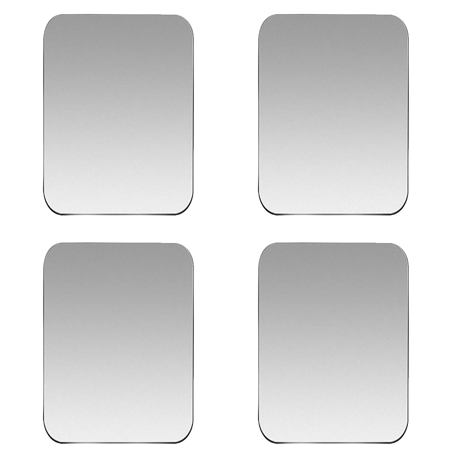 SALEX 4-Pack Metal Plates for Magnetic Car Mount & Phone Holder - Large Silver Iron Discs with 3M Adhesive - Strong Thin Steel Magnet Stickers for iPhone, Samsung & Smartphones - Perfect for Car Dashboard, Office Desk & Wall Mounting