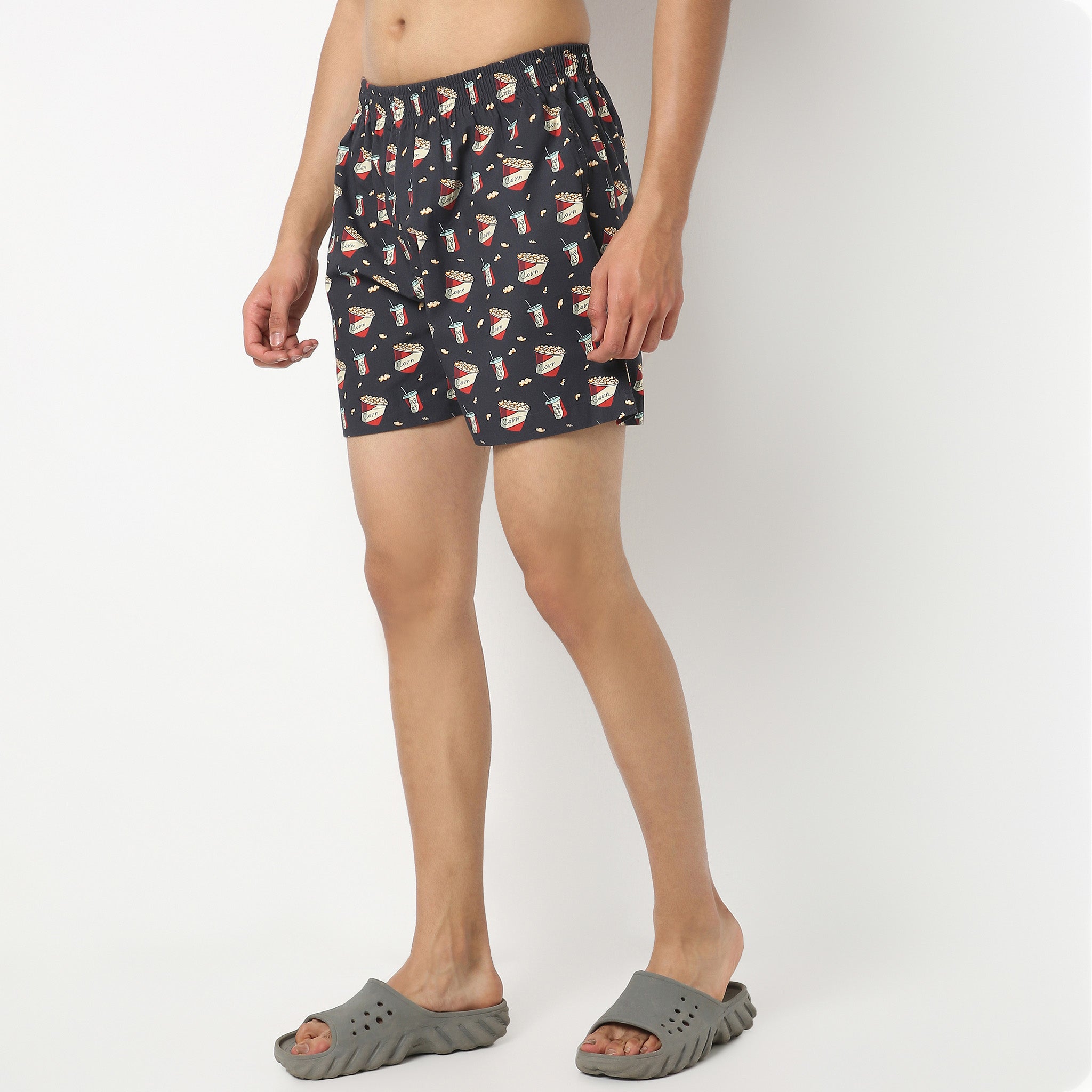 Men's Comfort Cotton Boxer Briefs with Soft Viscose Lining - Digital Printed Underwear for Everyday Wear & Lounge