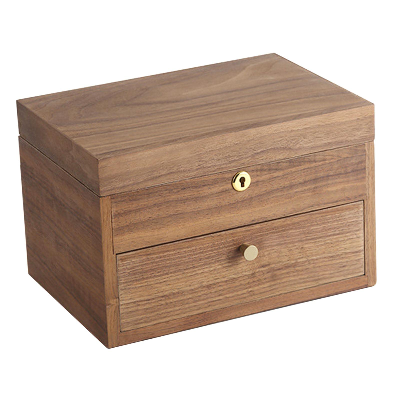 YIJU Wooden Jewelry Box Organizer with Lock - Elegant Storage for Rings, Watches & Necklaces | Perfect for Travel, Gift Giving & Home Decor