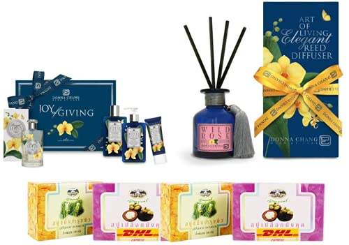 Premium Donna Chang Wild Rose Reed Diffuser Set A12 - Luxury Home Fragrance Gift with DHL Express Shipping | Perfect for Living Room, Bedroom & Office Aromatherapy