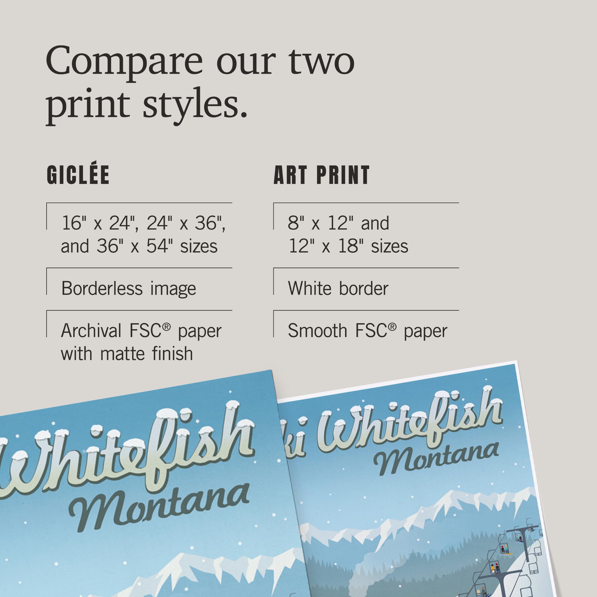 Lantern Press 16x24 Inch Giclee Print - Whitefish Montana Retro Ski Resort Wall Art - Perfect for Home Decor, Office & Cabin Wall Decor