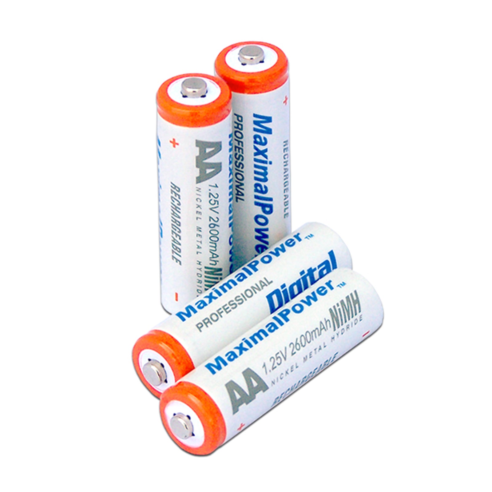 MaximalPower AA 2600mAh NiMH Rechargeable Batteries 4-Pack - High Capacity Long Lasting Power for Digital Cameras, Flashlights, Toys & Electronics (Google SEO Optimized)