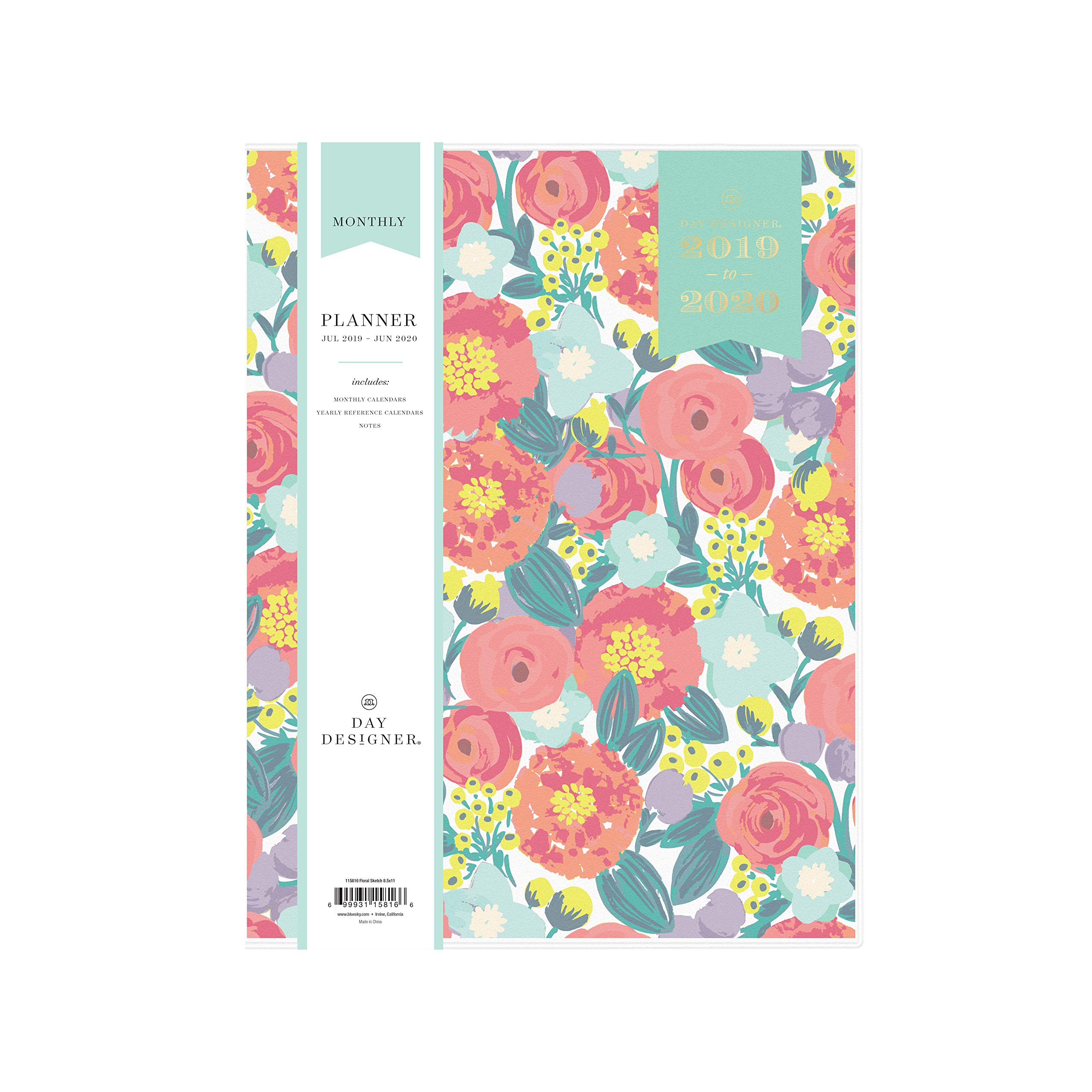 Blue Sky Day Designer 2019-2020 Academic Monthly Planner - 8.5