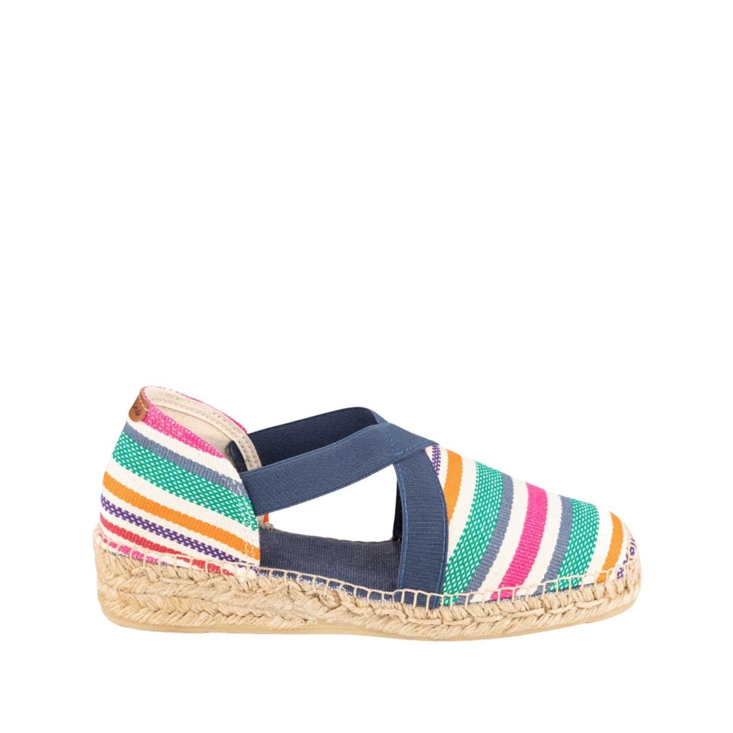 Vegan Striped Cotton Blend Flat Espadrilles for Women - Comfortable Summer Casual Shoes for Beach, Travel & Everyday Wear - Estartit