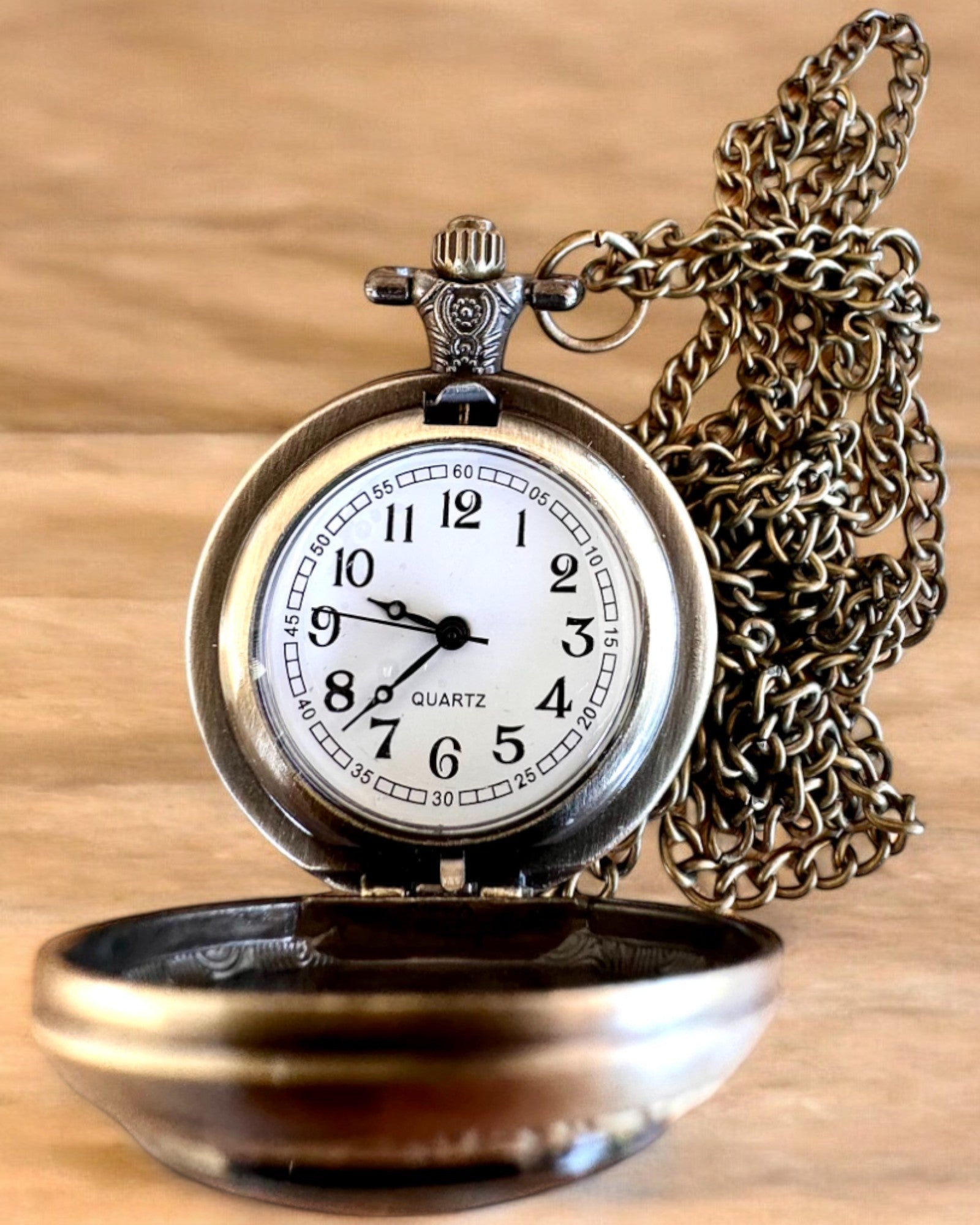Elegant Solar Lumination Pocket Watch with Engraving Option - Perfect Gift for Anniversaries, Weddings & Special Occasions