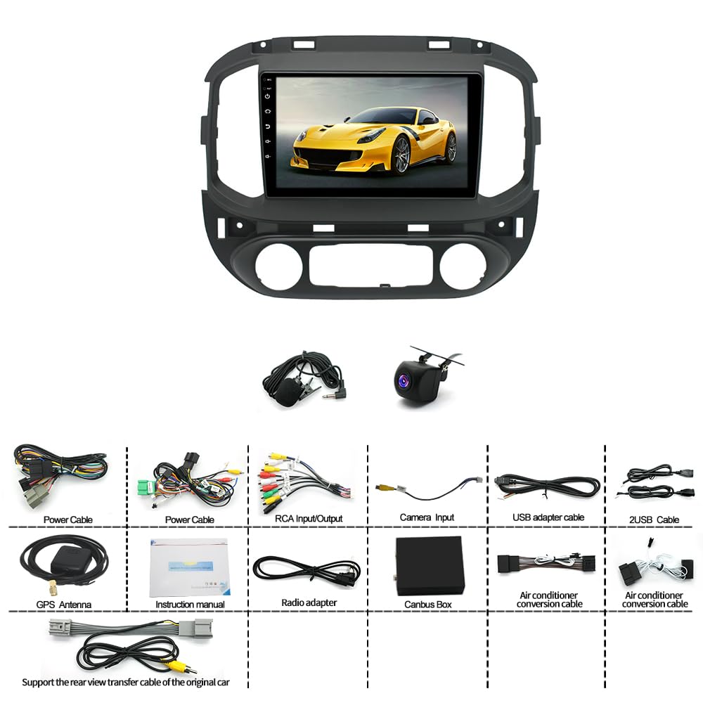 Surakey 9-Inch Android 13 Car Stereo with Wireless CarPlay & Android Auto - Compatible with Chevrolet Colorado 2015-2017 - Touchscreen Bluetooth GPS Radio Receiver - Perfect for Road Trips & Daily Commuting