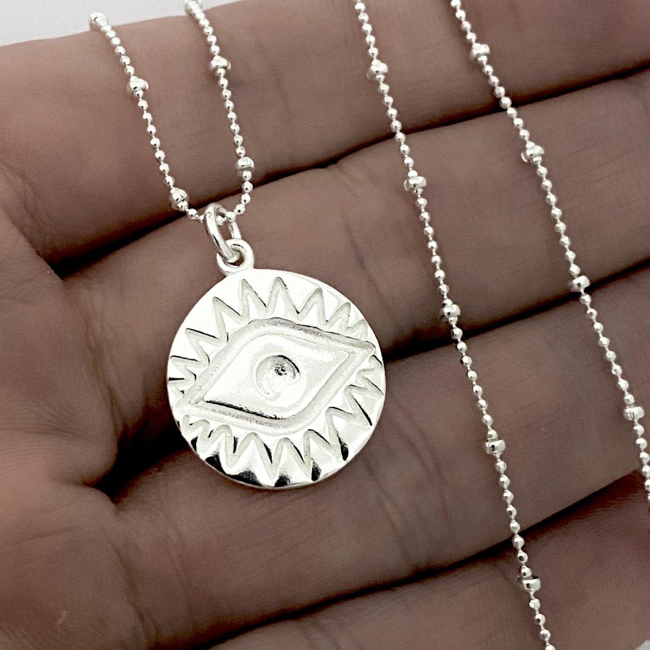 Laihas Prestige Spiritual Eye Sterling Silver Boho Necklace for Women - Elegant Handmade Jewelry for Meditation, Yoga & Boho Fashion