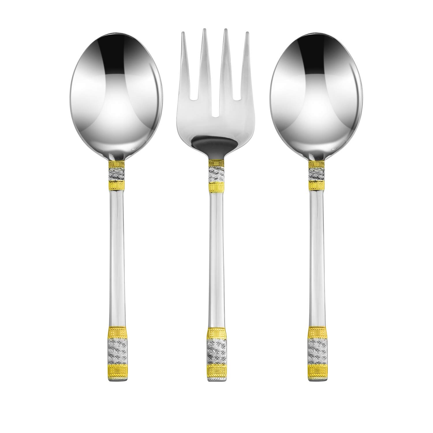 75-Piece 'Principe' 24K Gold-Plated Flatware Set - 18/10 Surgical Stainless Steel Silverware for 12 with Hostess Set & Cherry Wood Storage Case - Elegant Dinnerware for Weddings, Holidays & Formal Dining