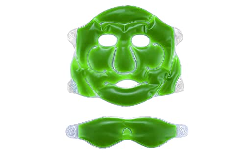 TEEPZEEY Reusable Cooling Gel Face Mask with Aloe Vera - Soothing Full Face & Eye Mask for Dark Circles, Stress Relief & Comfort Sleep - Pack of 1 - Perfect for Travel, Spa Days & Post-Workout Recovery