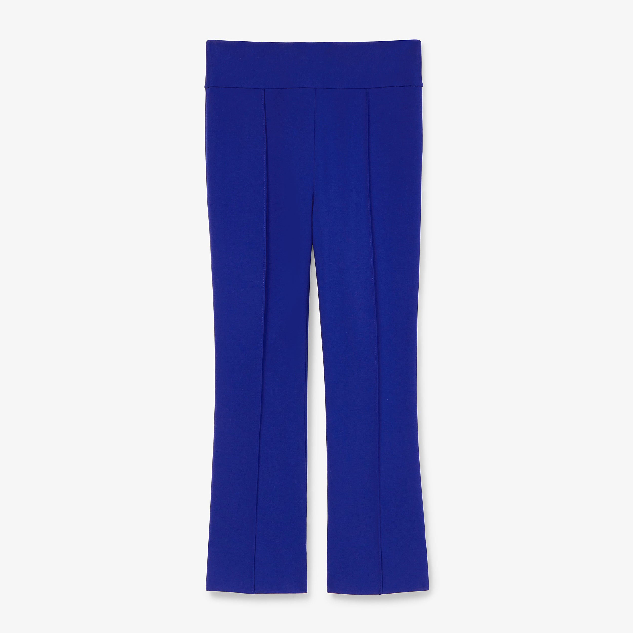 Allyn Kick Flare Pant - Butter Ponte Fabric in Electric Blue | Women's Stretchy Bootcut Pants for Work & Casual Wear
