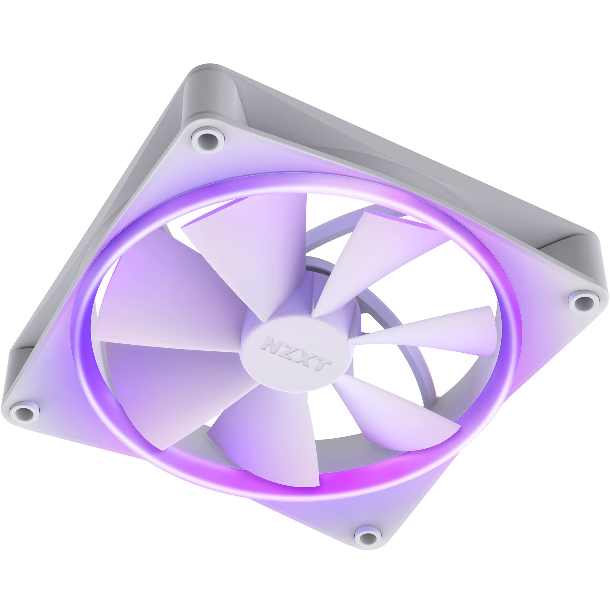 NZXT F140 RGB PC Cooling Fans - 140mm White LED Case Fans with Advanced RGB Lighting & Quiet Operation - Includes Twin Fans & Controller for Gaming PC, Workstation, and Home Office Setup