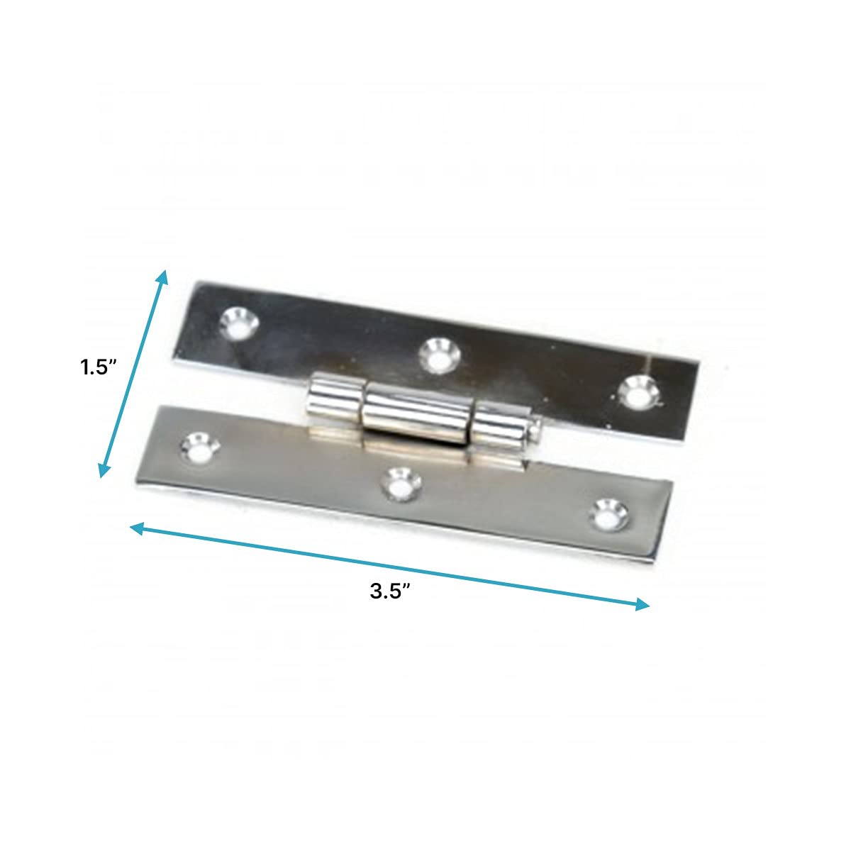 Renovators Supply 3.5 Inch Solid Cast Brass Cabinet Hinges - Chrome Finish, Hardware Included (Pack of 3) | Premium Kitchen Cabinet Hinges for Smooth Door Operation & Easy Installation