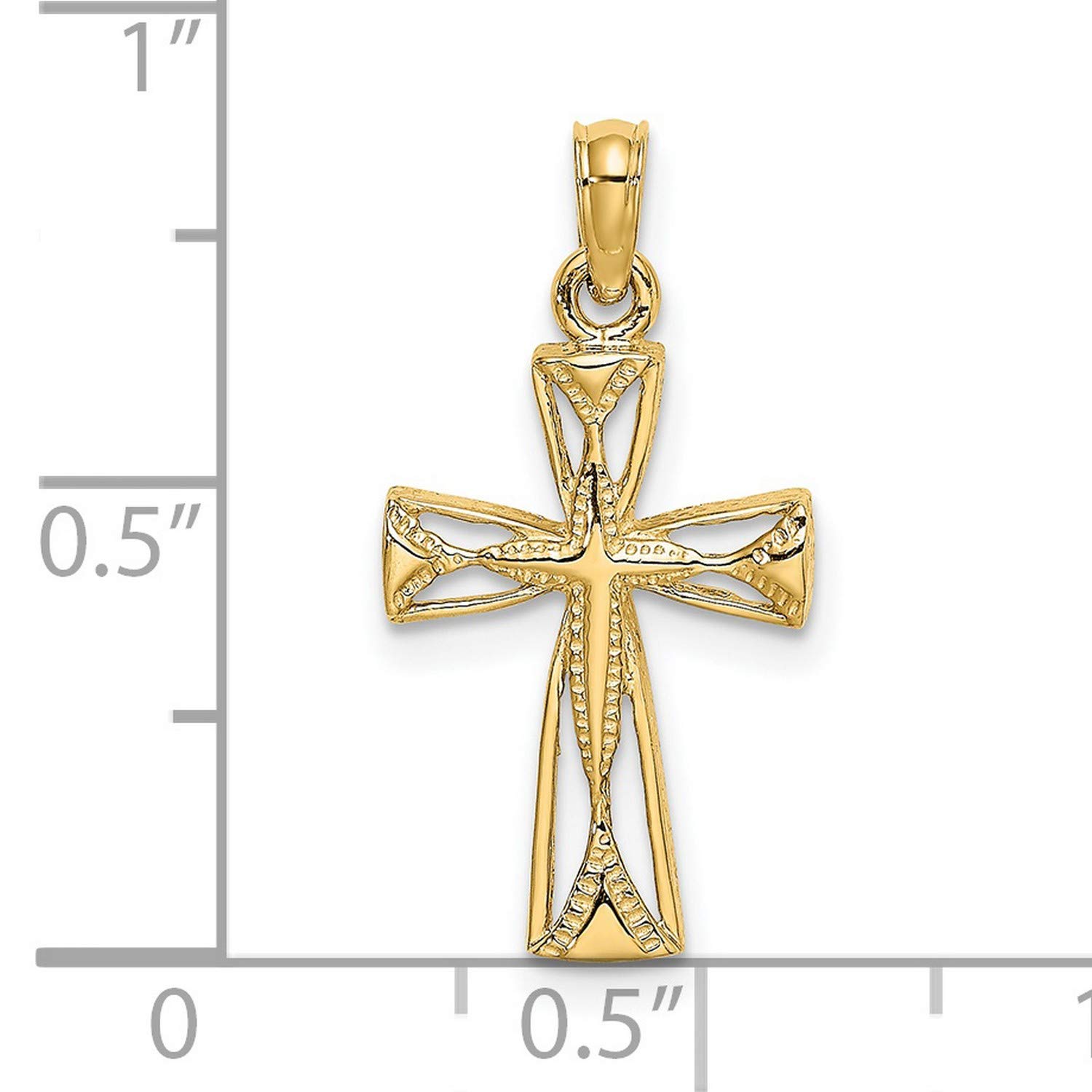 14K Yellow Gold Triangle Cut-Out Charm Pendant - Elegant Cross Design for Necklaces, Bracelets & Jewelry Making - Perfect for Gifts, Layering & Everyday Wear
