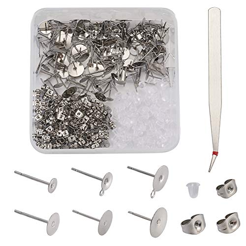 470Pcs Stainless Steel Stud Earring Kits