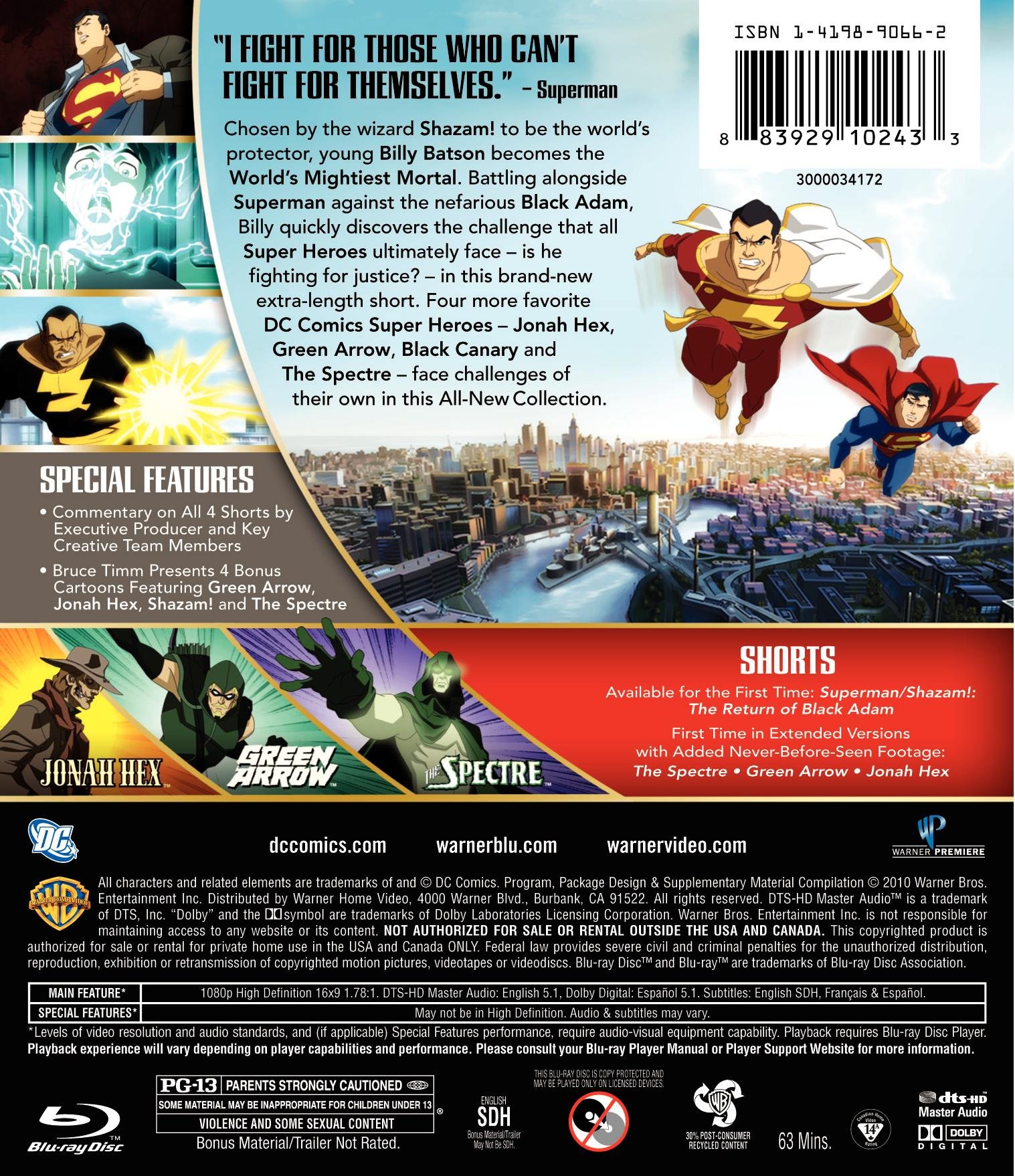 Superman/Shazam!: The Return of Black Adam Blu-ray - Action-Packed DC Animated Movie for Home Entertainment & Collector's Edition