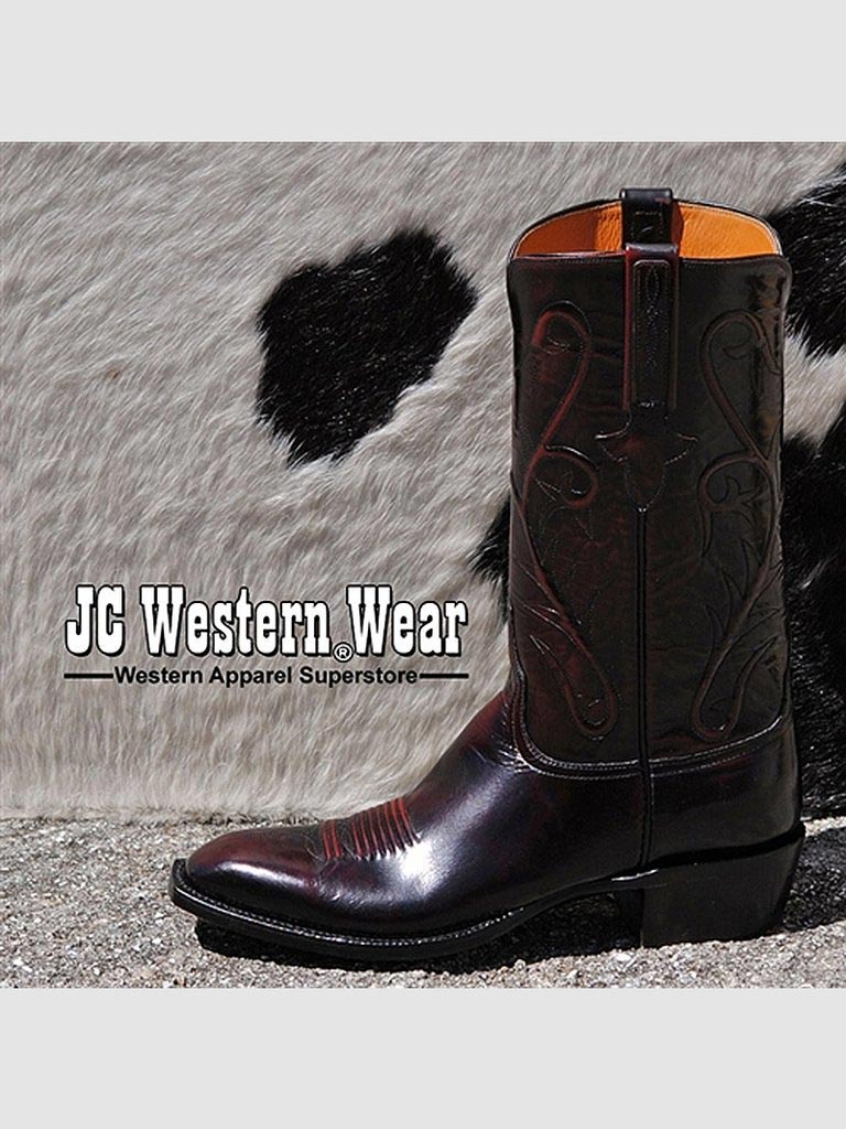 Lucchese L1514.13 Men's Classic Goat Skin Cowboy Boots in Black Cherry - Size 21 | Western Style, Comfortable & Durable for Rodeo, Country Dancing & Everyday Wear