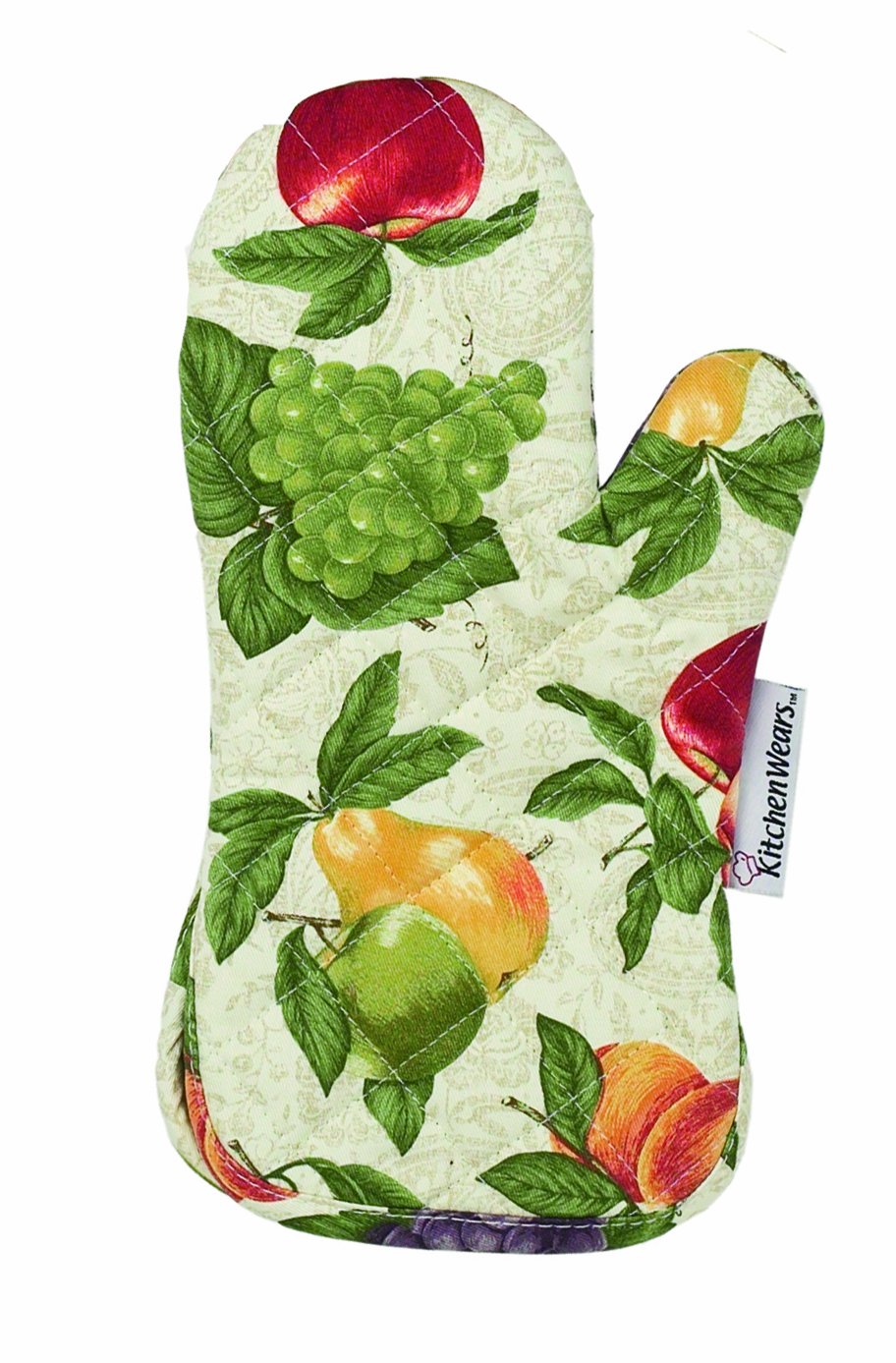 Ritz Kitchen Print Thumb Mitt Oven Gloves - Heat Resistant Paisley Fruit Design for Baking, Grilling, and Cooking - Perfect for Home Chefs & BBQ Enthusiasts