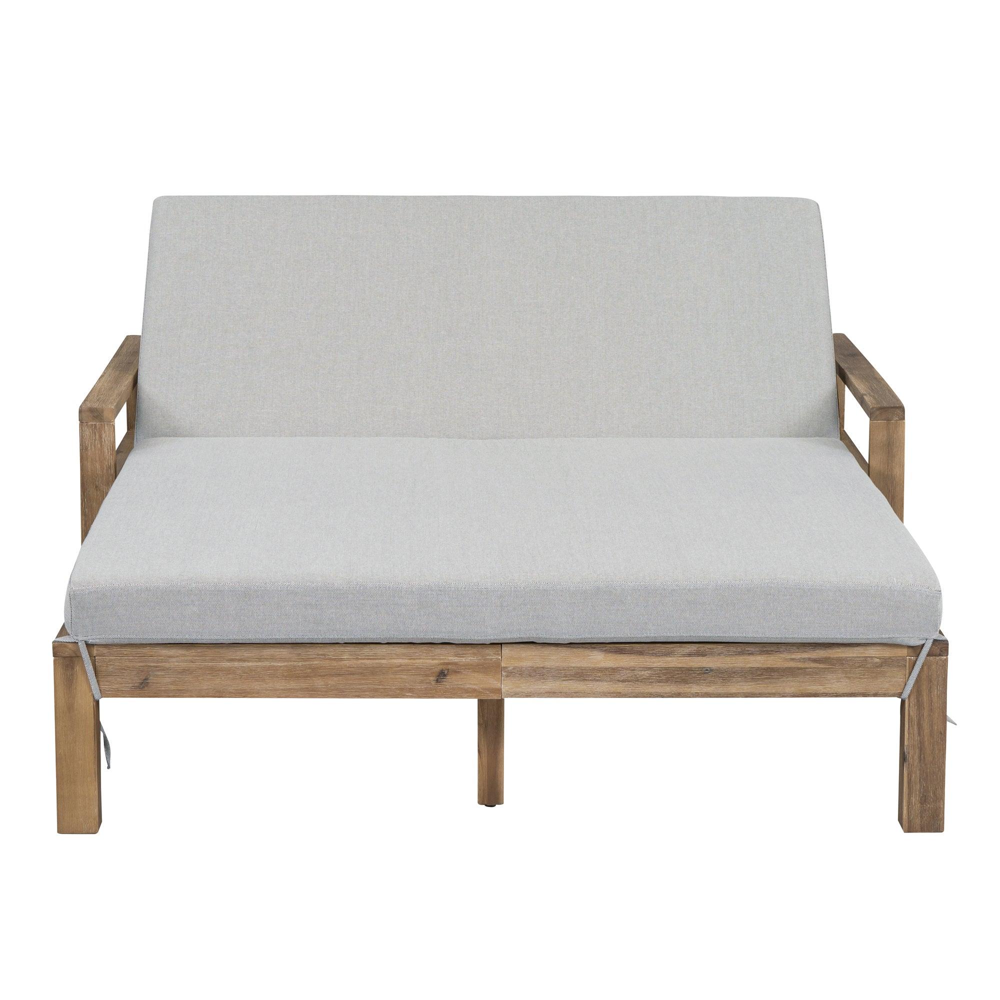 Farmhouse Style Wooden Outdoor Sunbed - Perfect for Poolside, Garden, Backyard Relaxation & Patio Lounging | Durable All-Weather Design for Ultimate Comfort