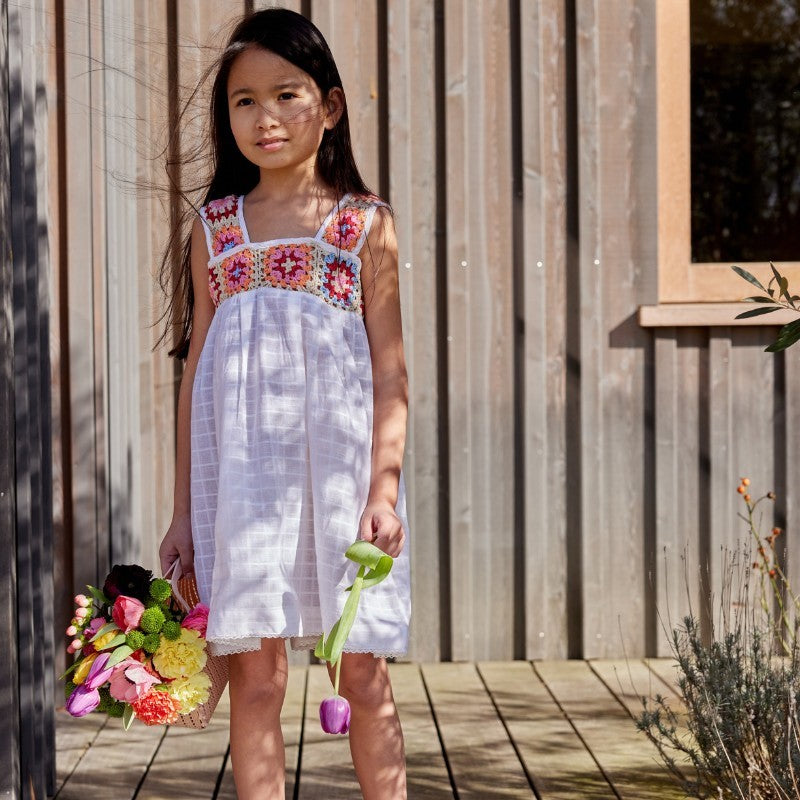 Bonheur du Jour Paris Bellize Girl Dress - Elegant Off White Floral Lace Dress for Girls | Perfect for Weddings, Parties & Special Occasions