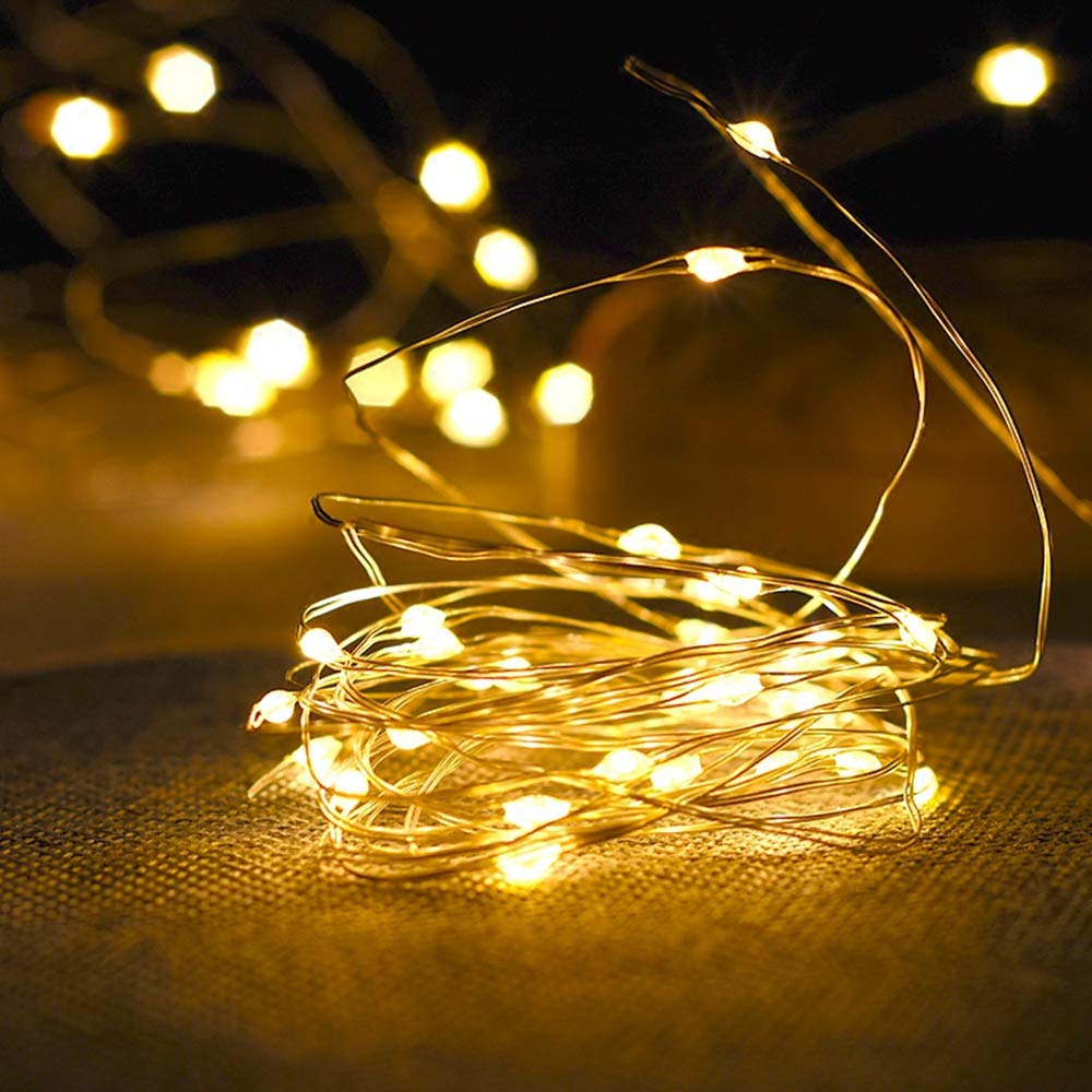 Sanniu 2-Pack LED Fairy Lights - 5m Warm White for Bedroom & Party Decor