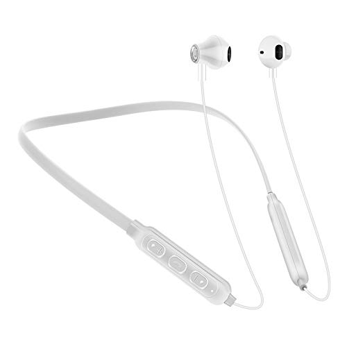 Wireless Bluetooth Headphones for Running & Sports - Stereo Neckband Headset with Secure Fit, Sweatproof & Long Battery Life - Perfect for Gym, Workouts, Jogging (White)