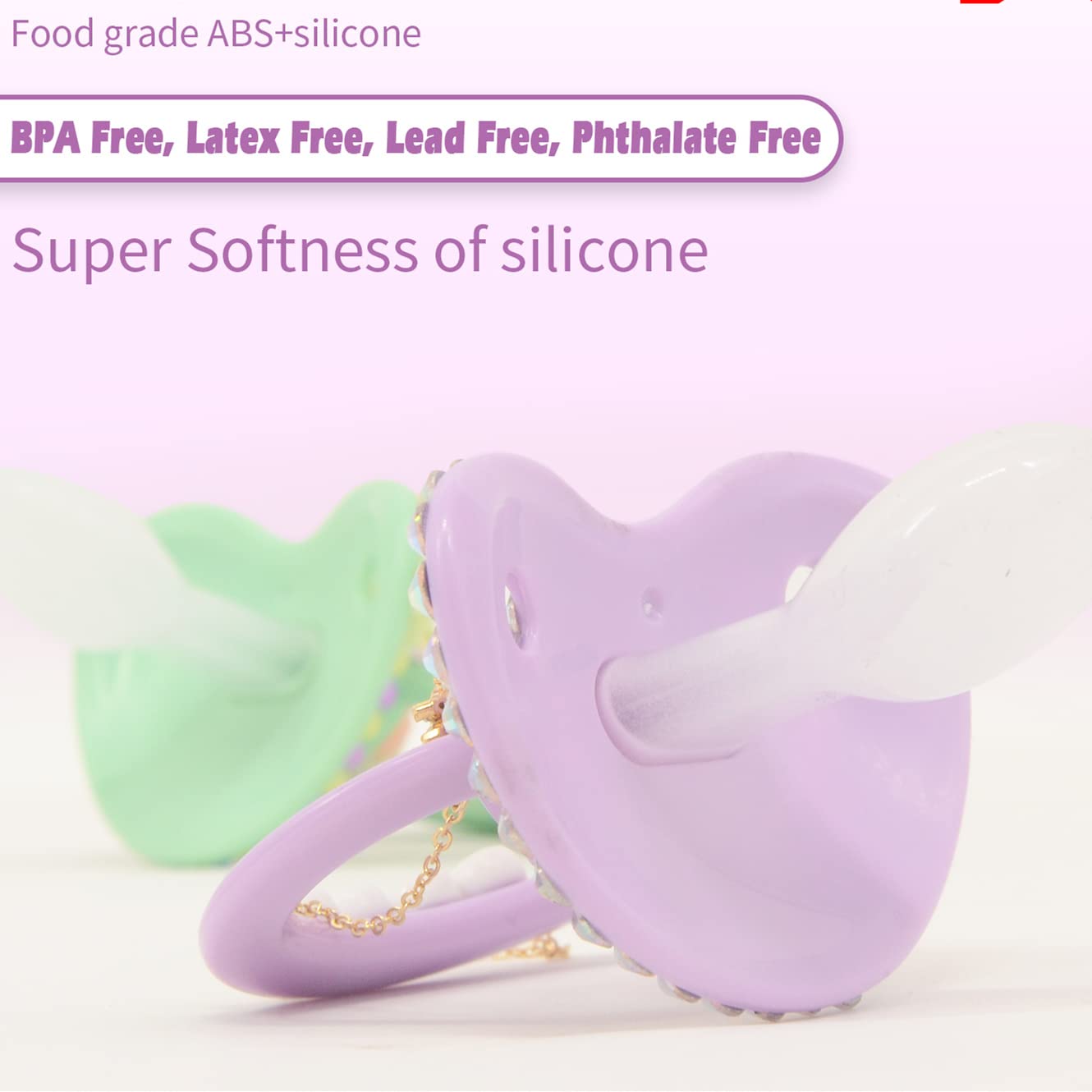 Adult-Sized Pacifier Candy - Cute Baby Pacifiers for Adults (Purple Stars) - Perfect for Cosplay, Stress Relief & Sensory Needs