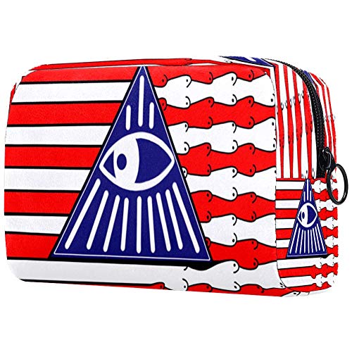All Seeing Eye Red Cosmetic Bag - Travel Makeup Pouch & Toiletry Organizer for Women | Portable Cosmetic Case for Girls, Perfect for Vacation, Gym & Daily Use