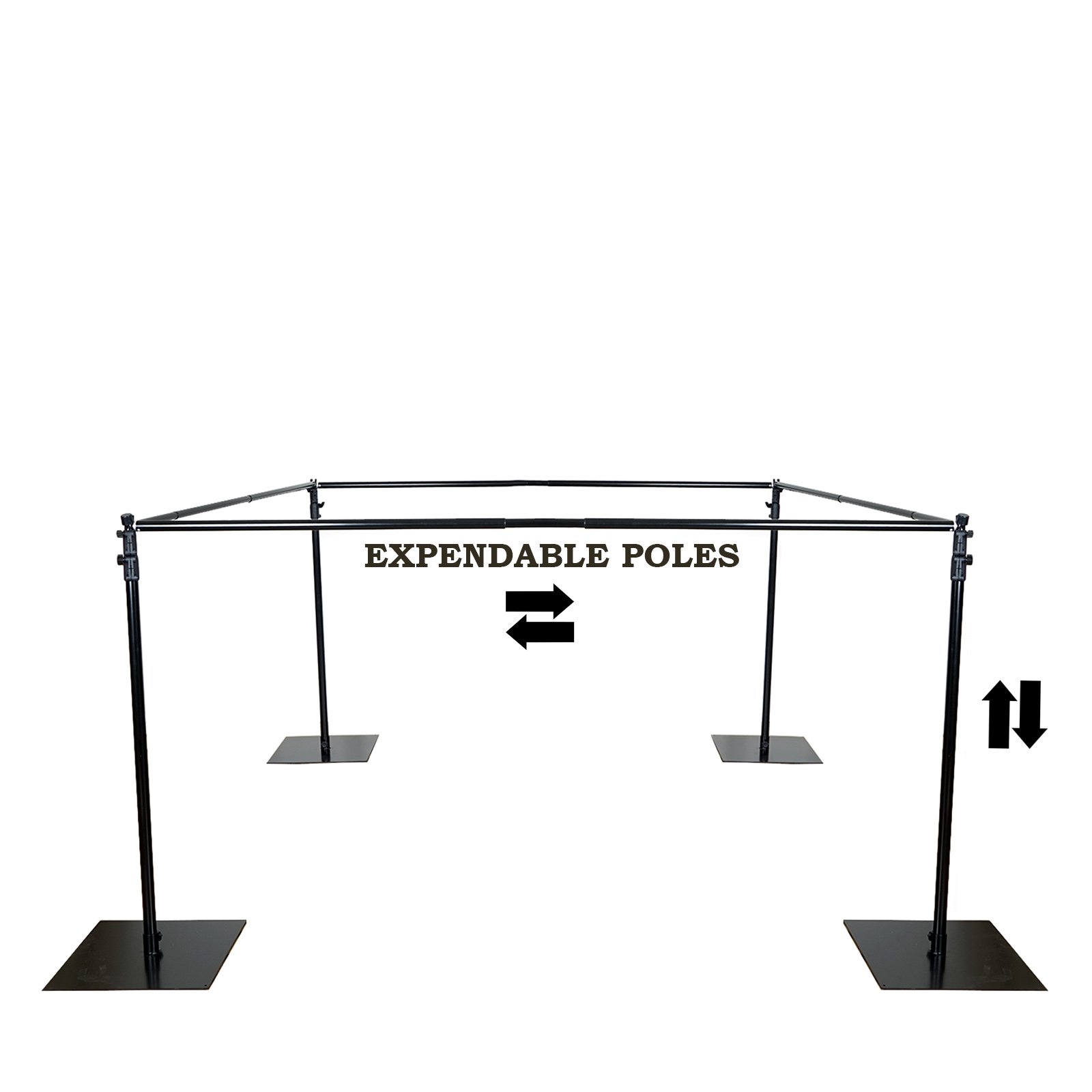 10 ft Adjustable 4-Post Canopy Chuppah Mandap Hardware Kit - Outdoor Wedding Arch, Photo Booth Backdrop, Garden Party Decor for Ceremonies & Events