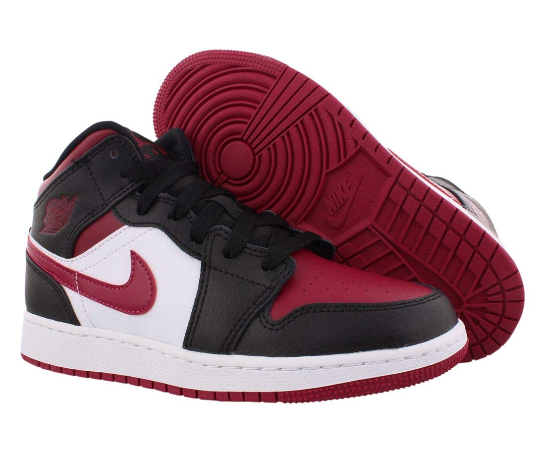 Jordan Youth Air 1 MID (GS) 554725 066 Bred Toe Basketball Shoes - Size 4Y for Kids - Perfect for School, Sports & Casual Wear