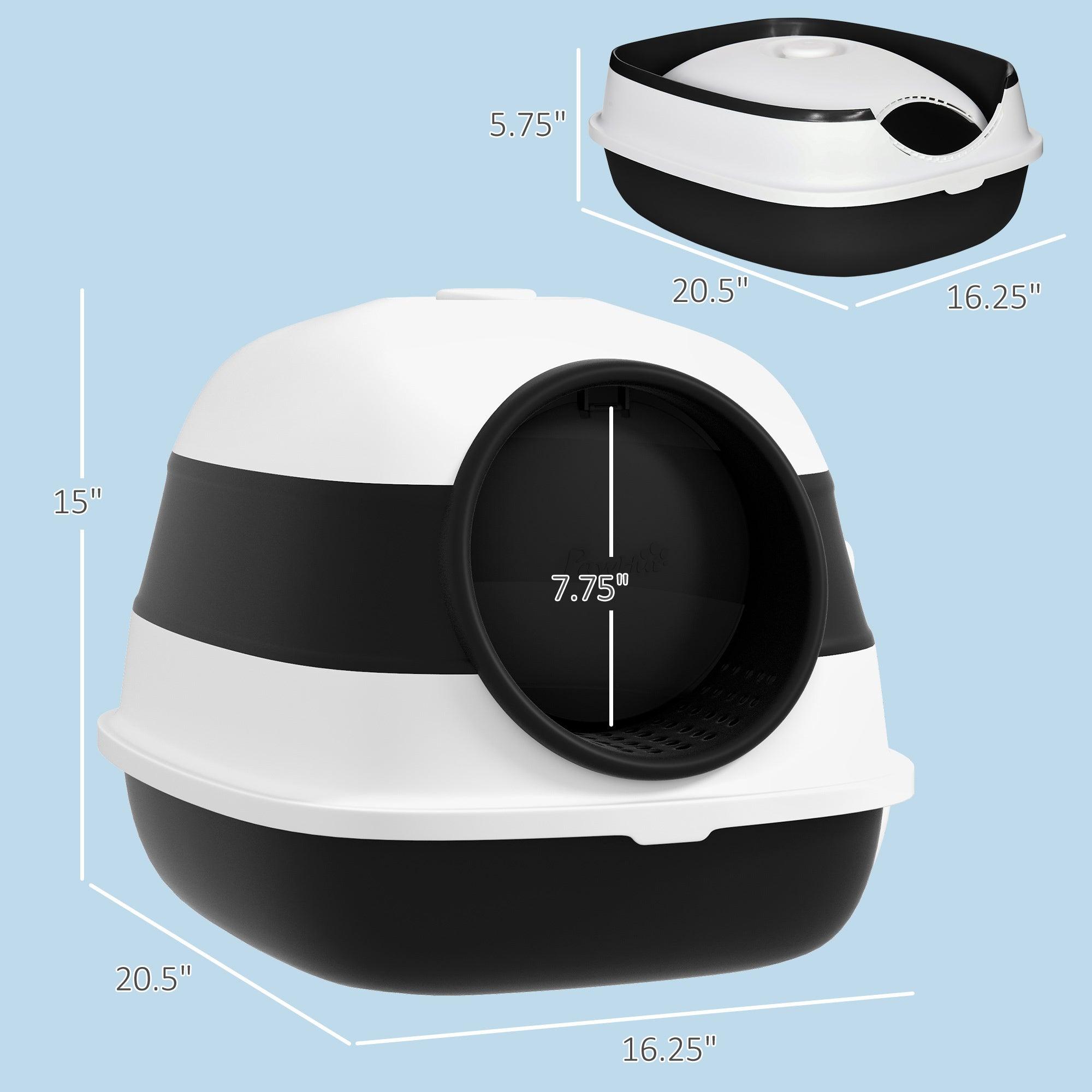 Best Covered Cat Litter Box with Lid - Large High-Sided Design, Built-in Air Freshener, Dual Entry Doors | Foldable & Easy to Clean | White & Black Options | Perfect for Small Spaces & Odor Control