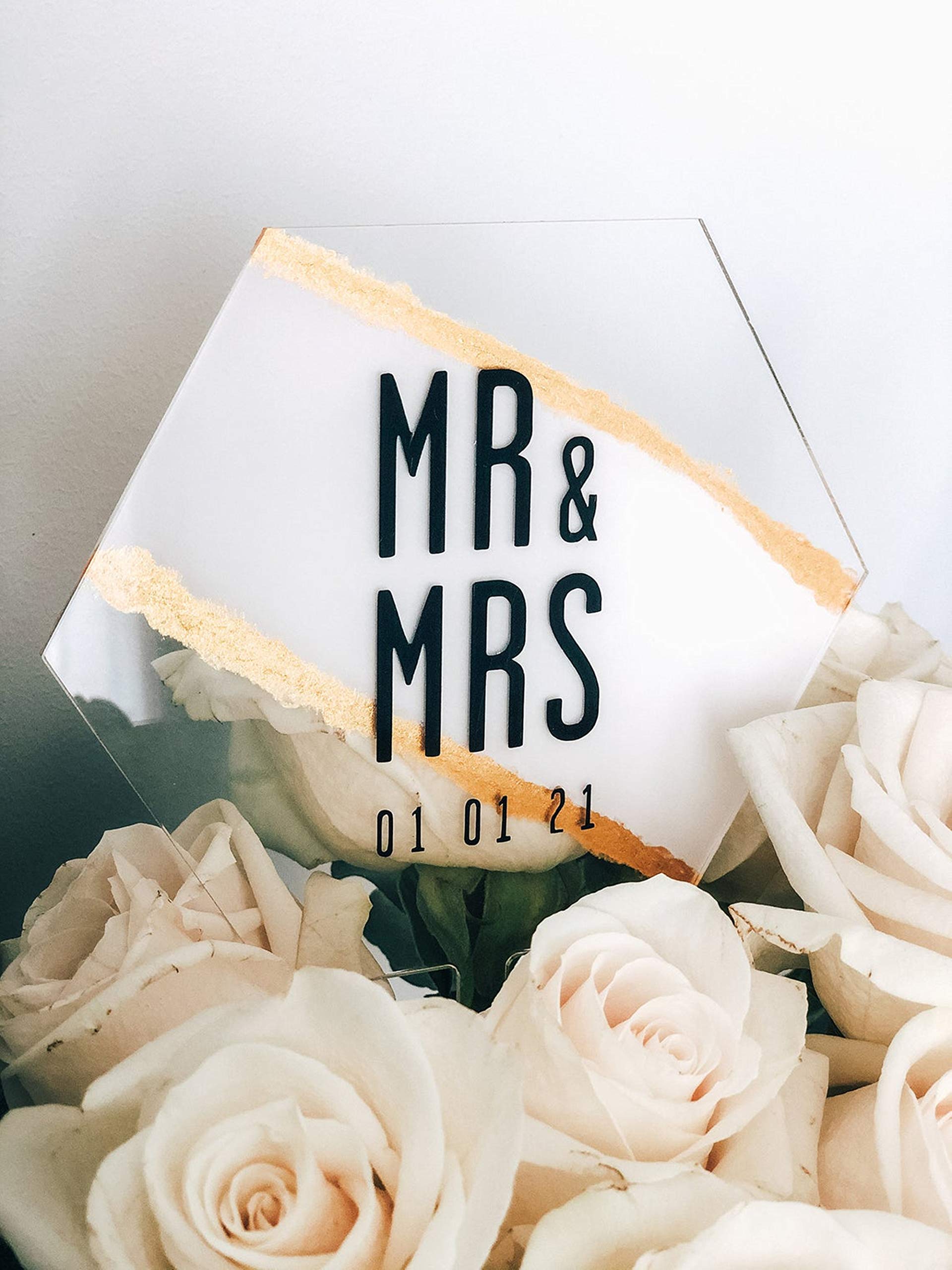 12PCS Hexagon Acrylic Cake Toppers - DIY Customizable Wedding Birthday Party Cake Decorations - Perfect for Anniversary, Baby Shower & Special Event Celebrations