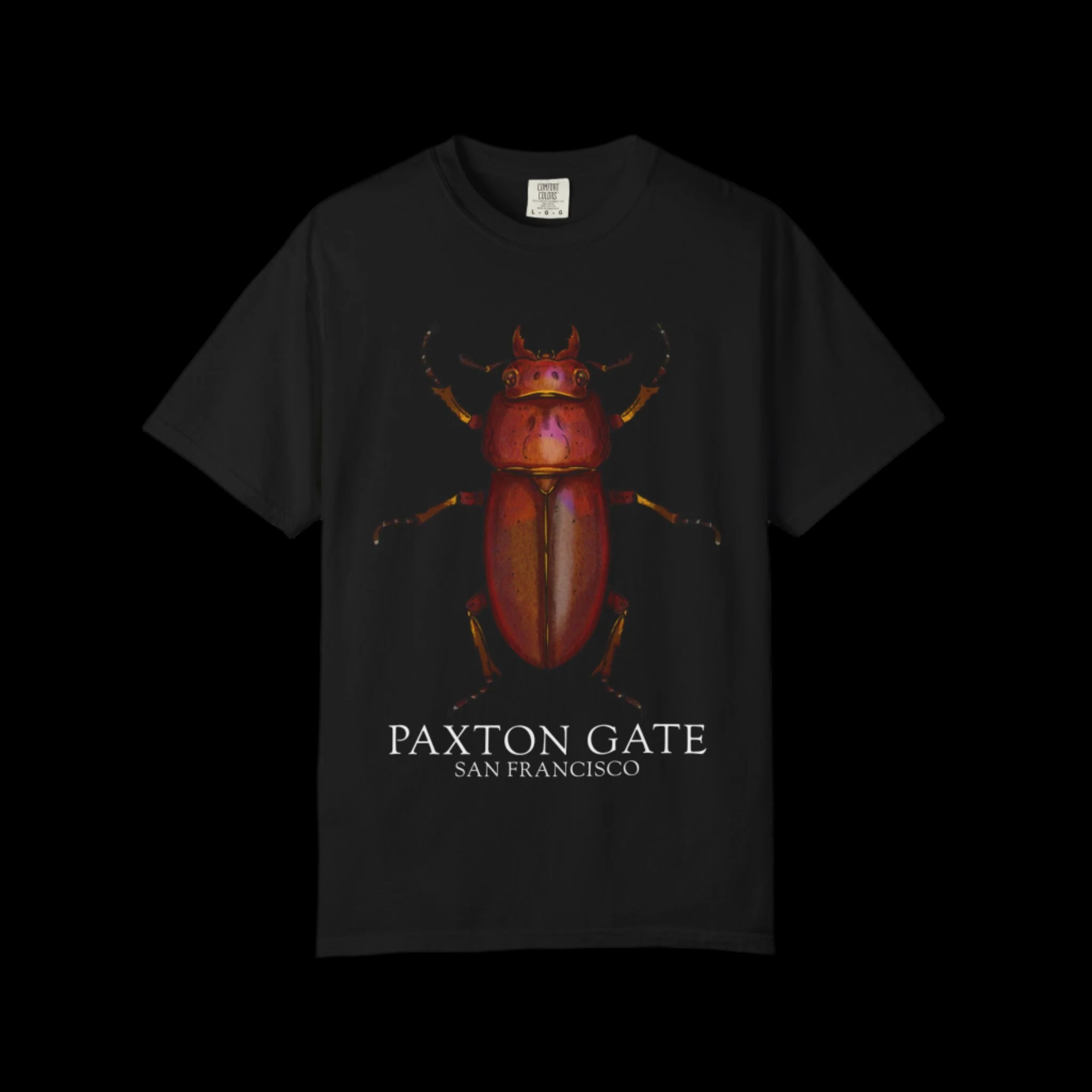 Unisex Paxton Gate Red Stag Beetle Graphic Tee by Kris Struble - Perfect for Nature Lovers & Entomology Enthusiasts