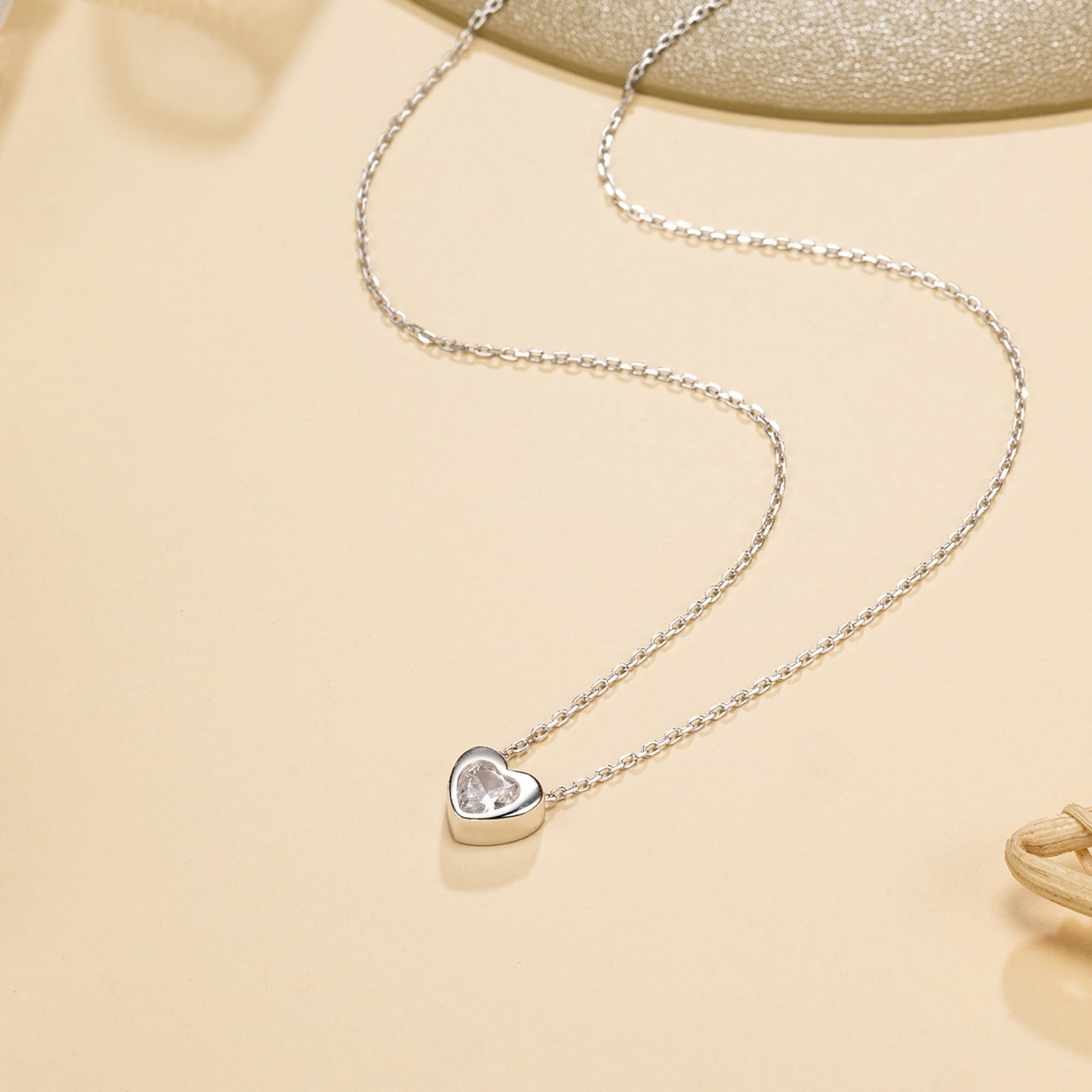 Sterling Silver Crystal Heart Necklace for Women - Thoughtful Daughter Gift from Dad & Mom, Birthday & Graduation Jewelry - Perfect for Special Occasions & Everyday Wear