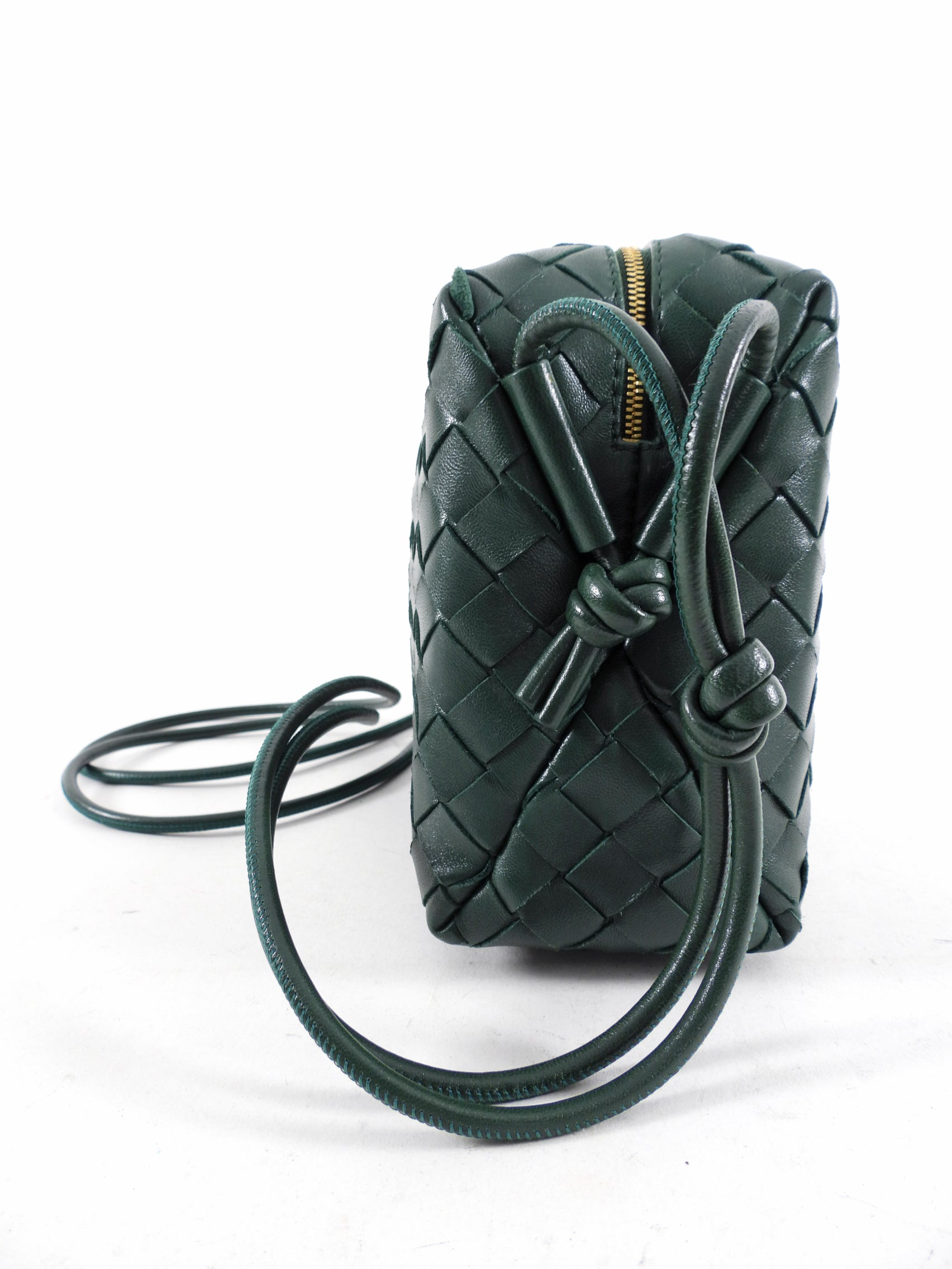Bottega Veneta Green Intrecciato Leather Crossbody Bag for Women | Luxury Designer Handbag | Perfect for Everyday Use, Travel & Date Night