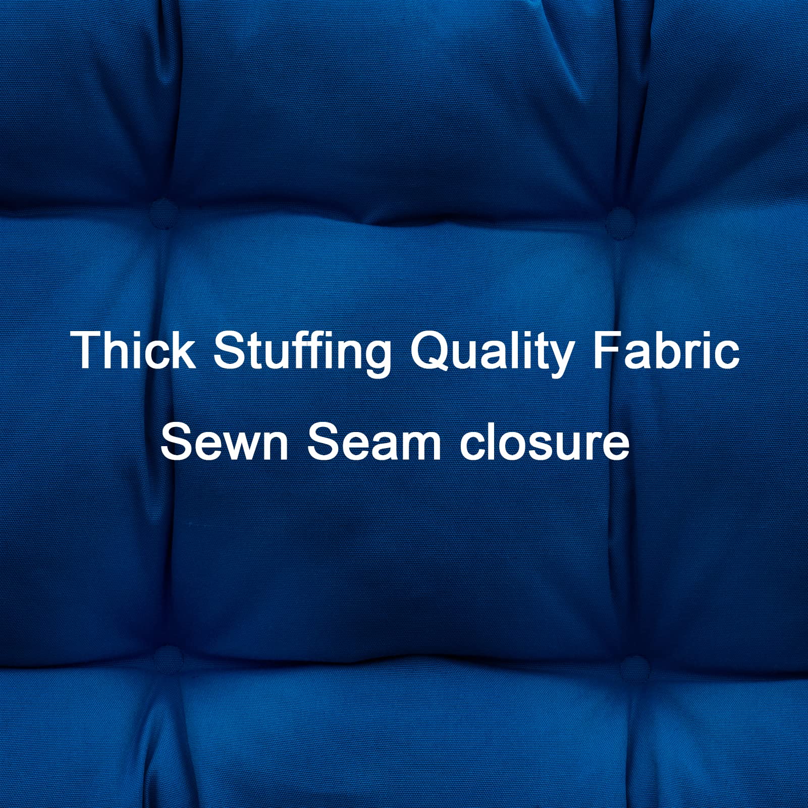 QILLOWAY Outdoor Seat & Back Chair Cushion - Tufted Pillow for Patio Furniture, Spring Summer Seasonal Replacement (Royal Blue) - Perfect for Garden, Deck, Poolside & Outdoor Lounging