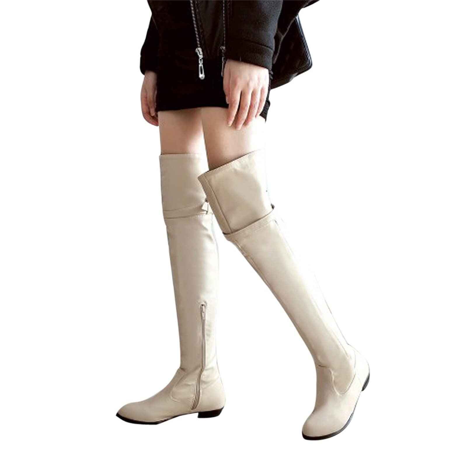 Women's Casual Knee High Boots - Elegant Flat Heel Winter Boots in Black & Brown | Perfect for Office, Dating & Winter Outfits