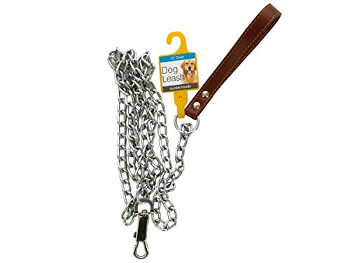 16 Pack Heavy Duty Chain Dog Leashes with Comfortable Handles - Bulk Dog Walking Leashes for Large Dogs, Training, and Outdoor Adventures