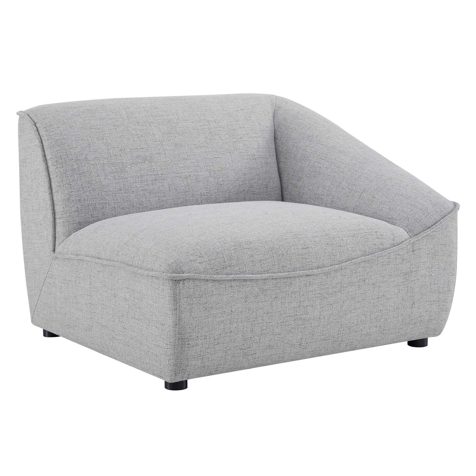 Modway Comprise 4-Piece Fabric Upholstered Sectional Sofa Set in Light Gray - Modern Living Room Furniture for Small Spaces & Apartments